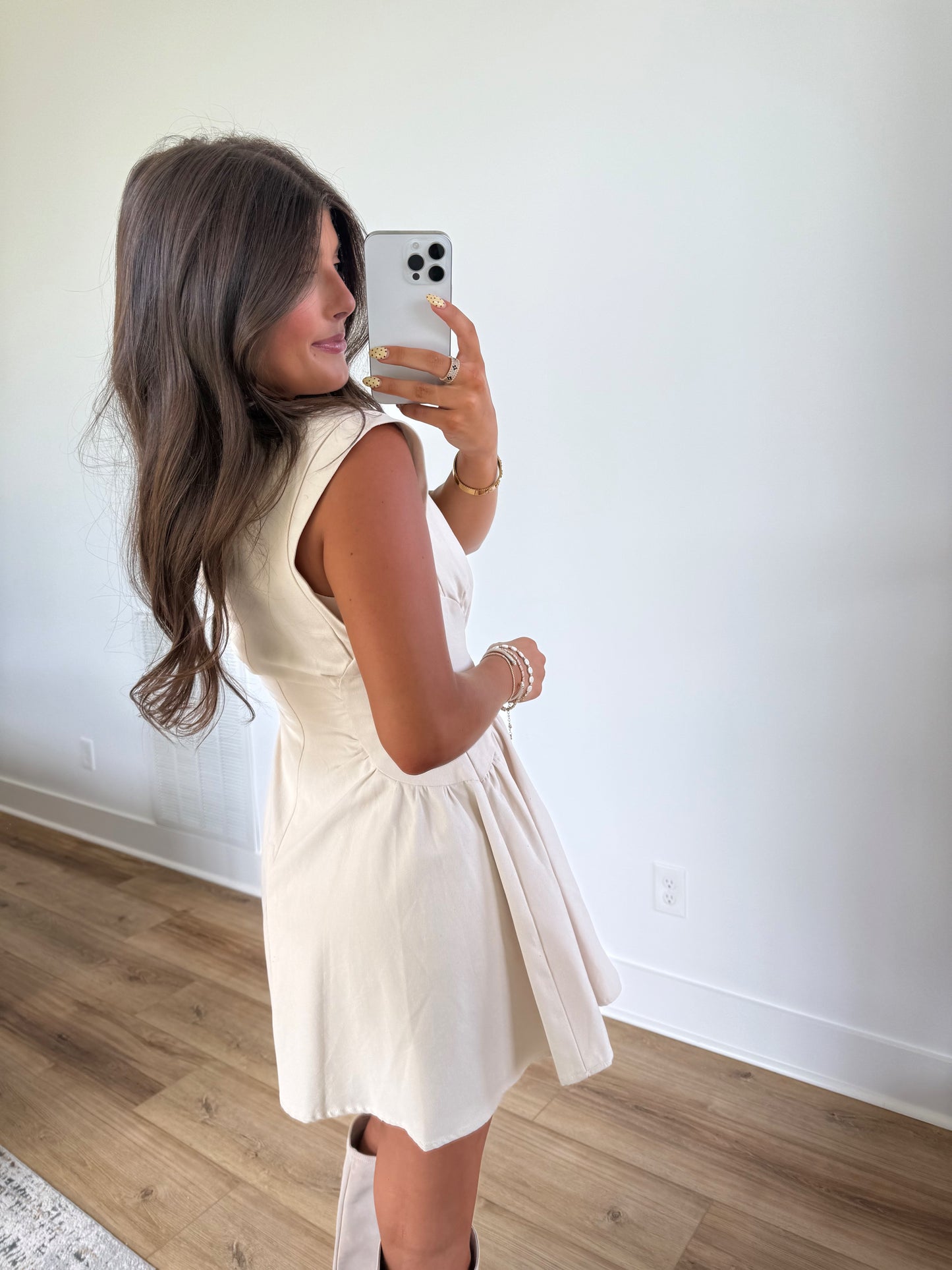Cream Pecan Dress