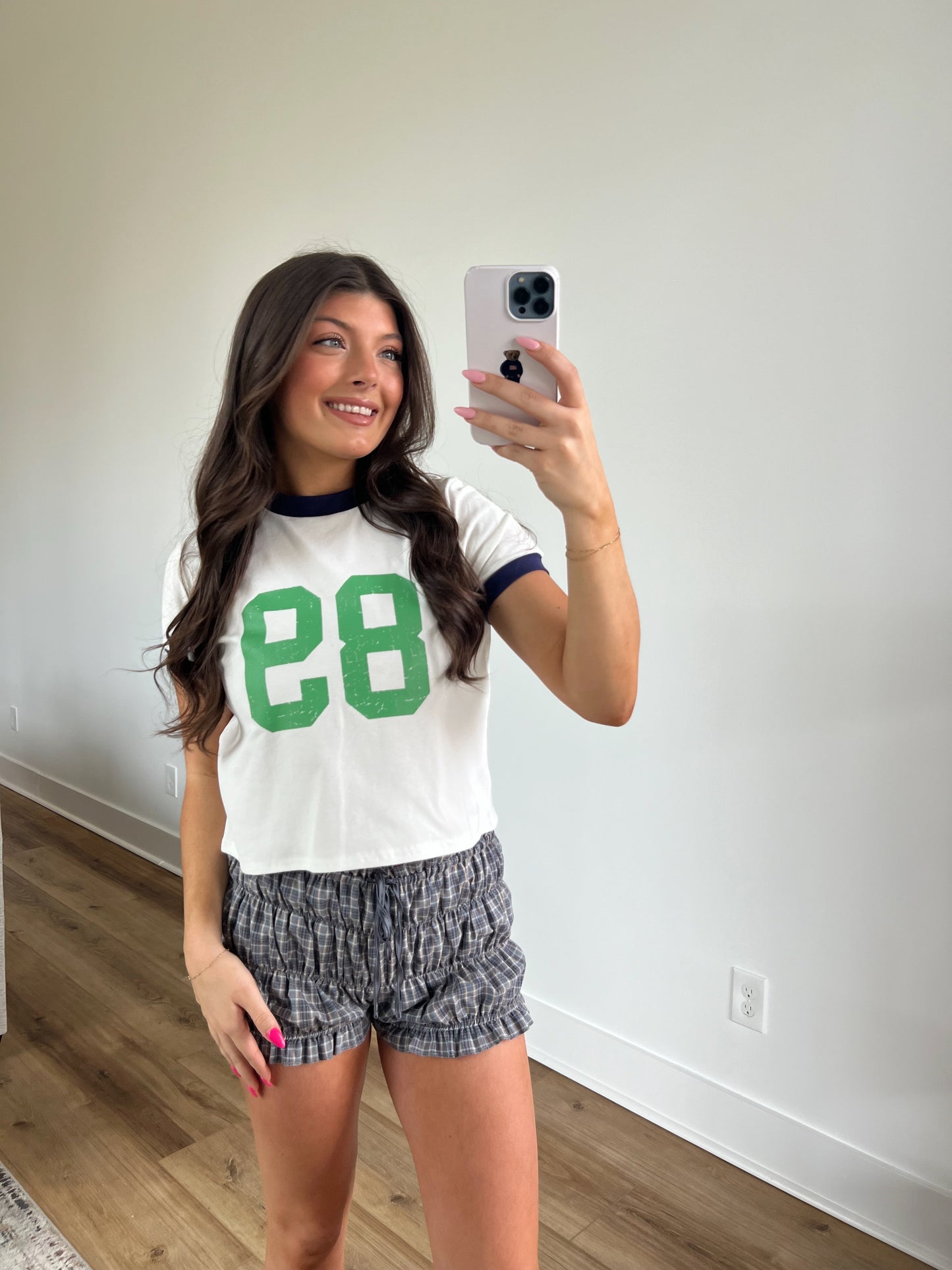 89 Baby Tee (White/Green)