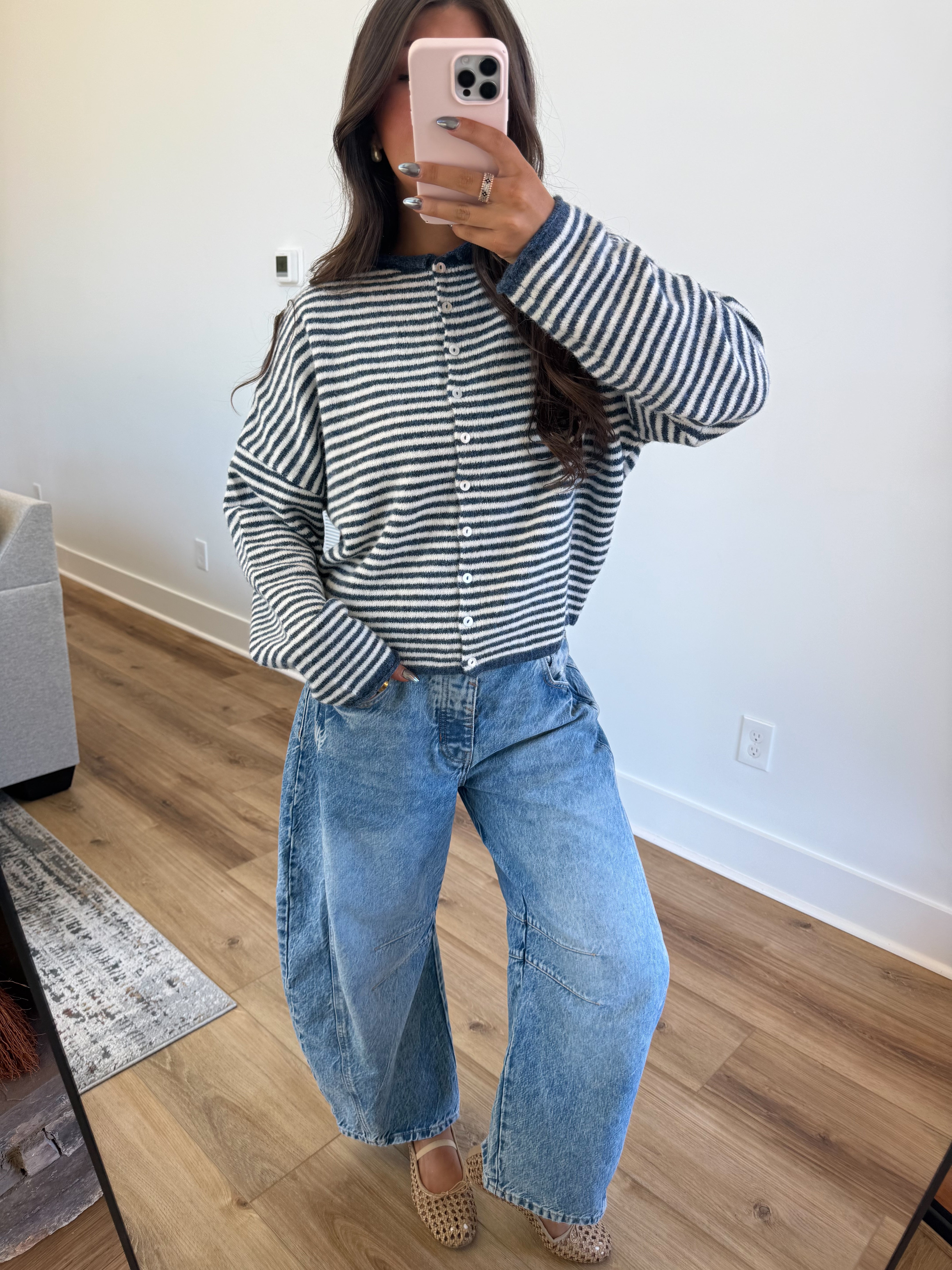 Best Dress Cardigan (Blue Stripes)