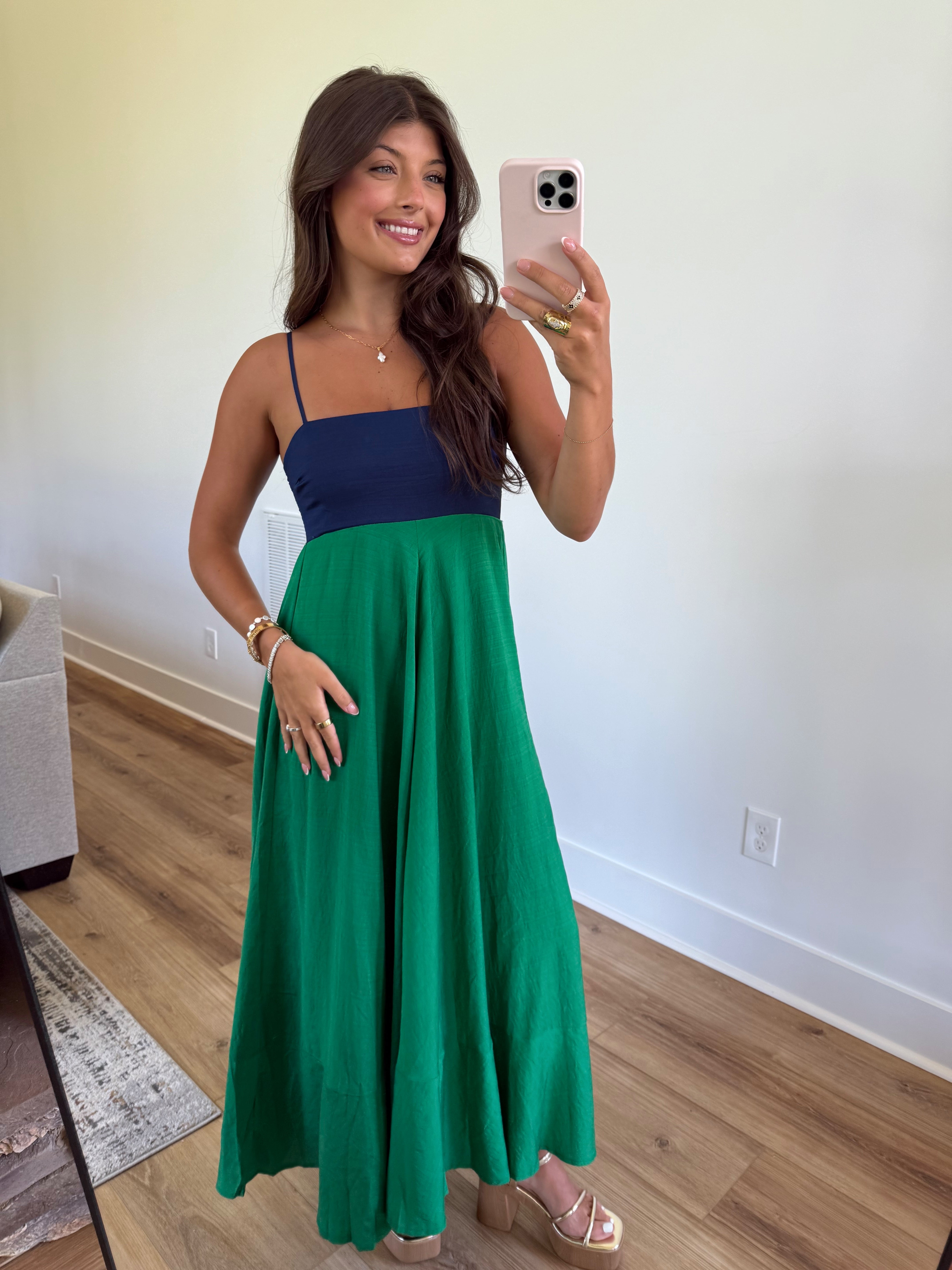 Island Glow Maxi Dress (Blue/Green)