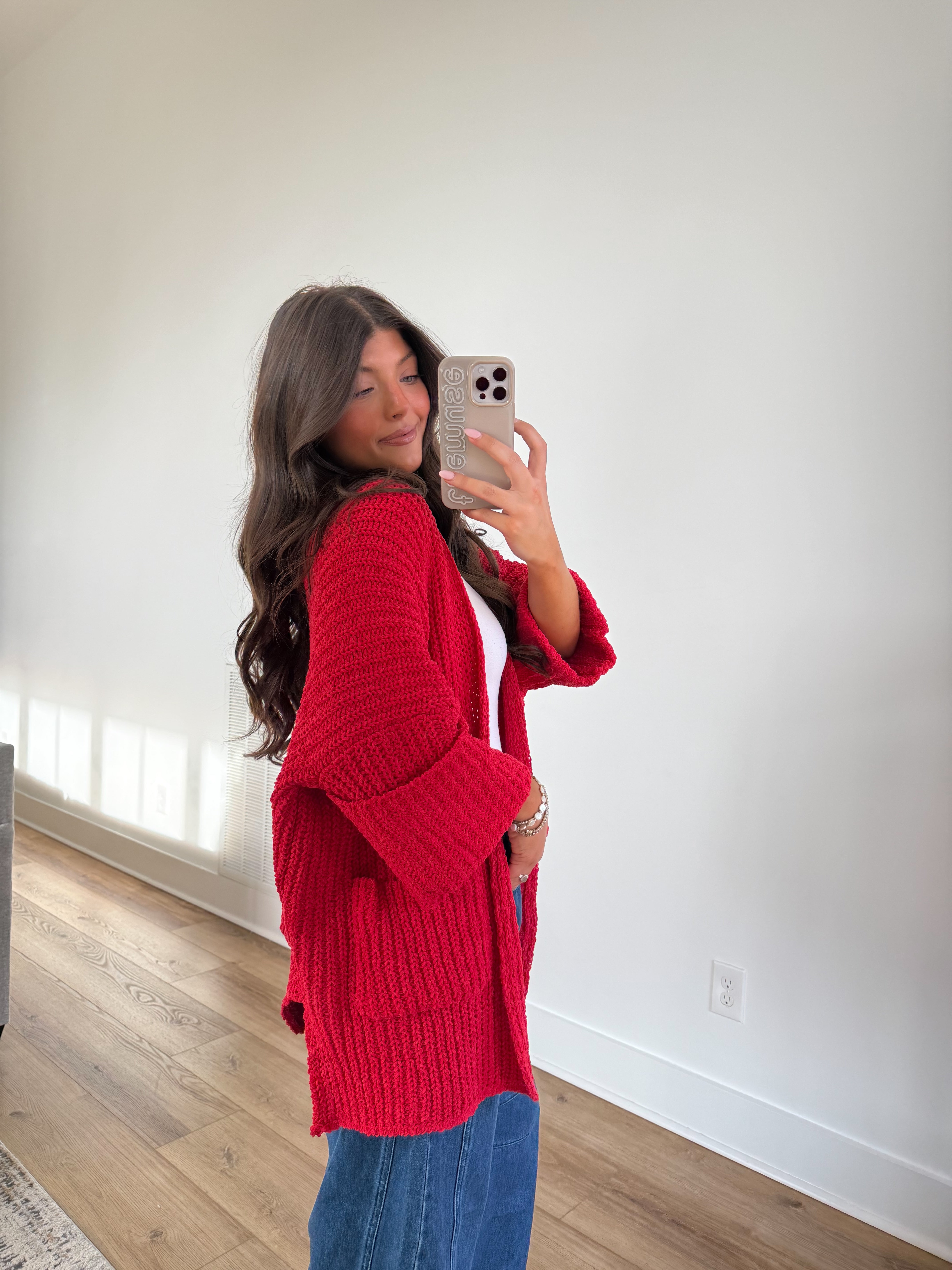 Oat Milk Cardigan (Red)