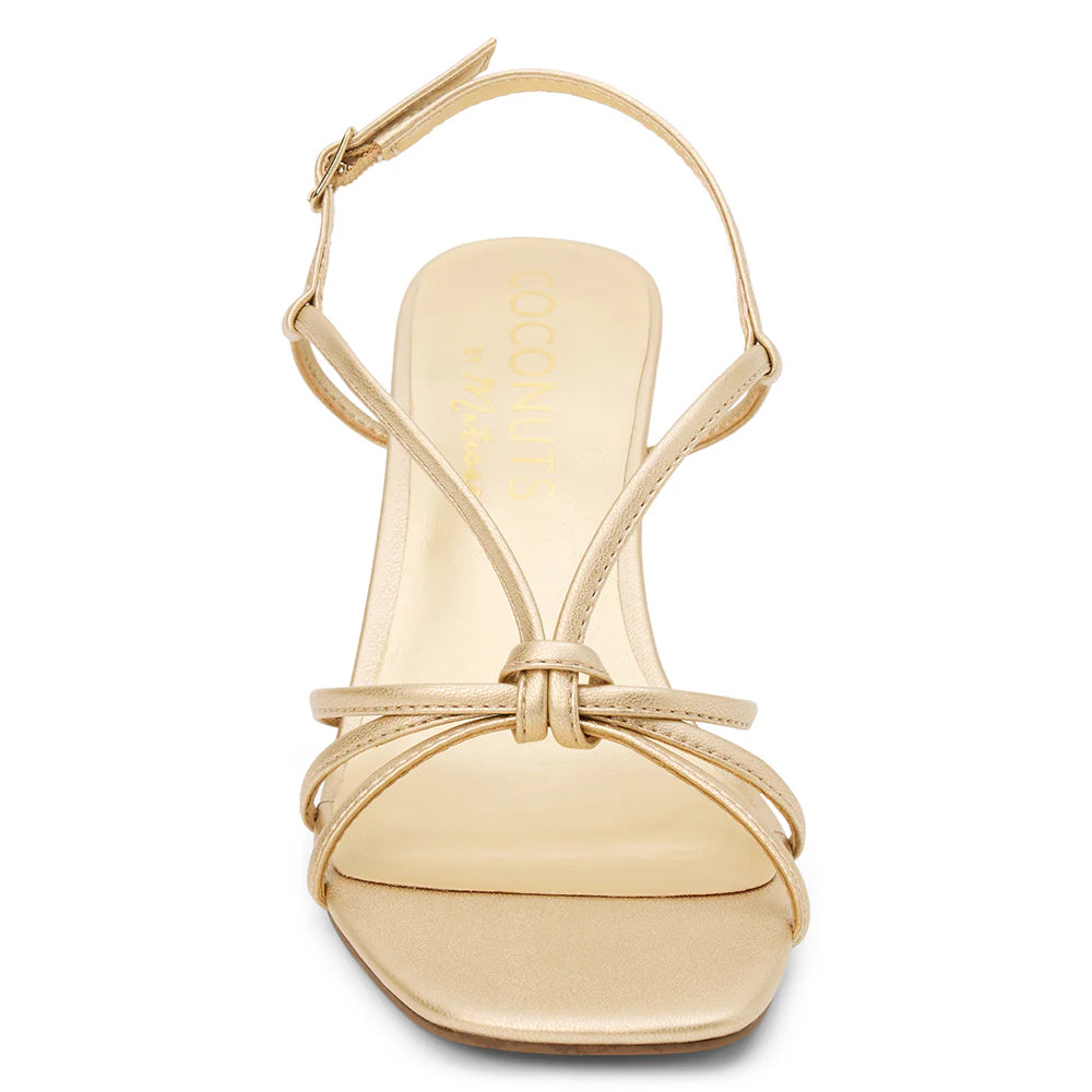 Strappy Kitten Heel – Gold