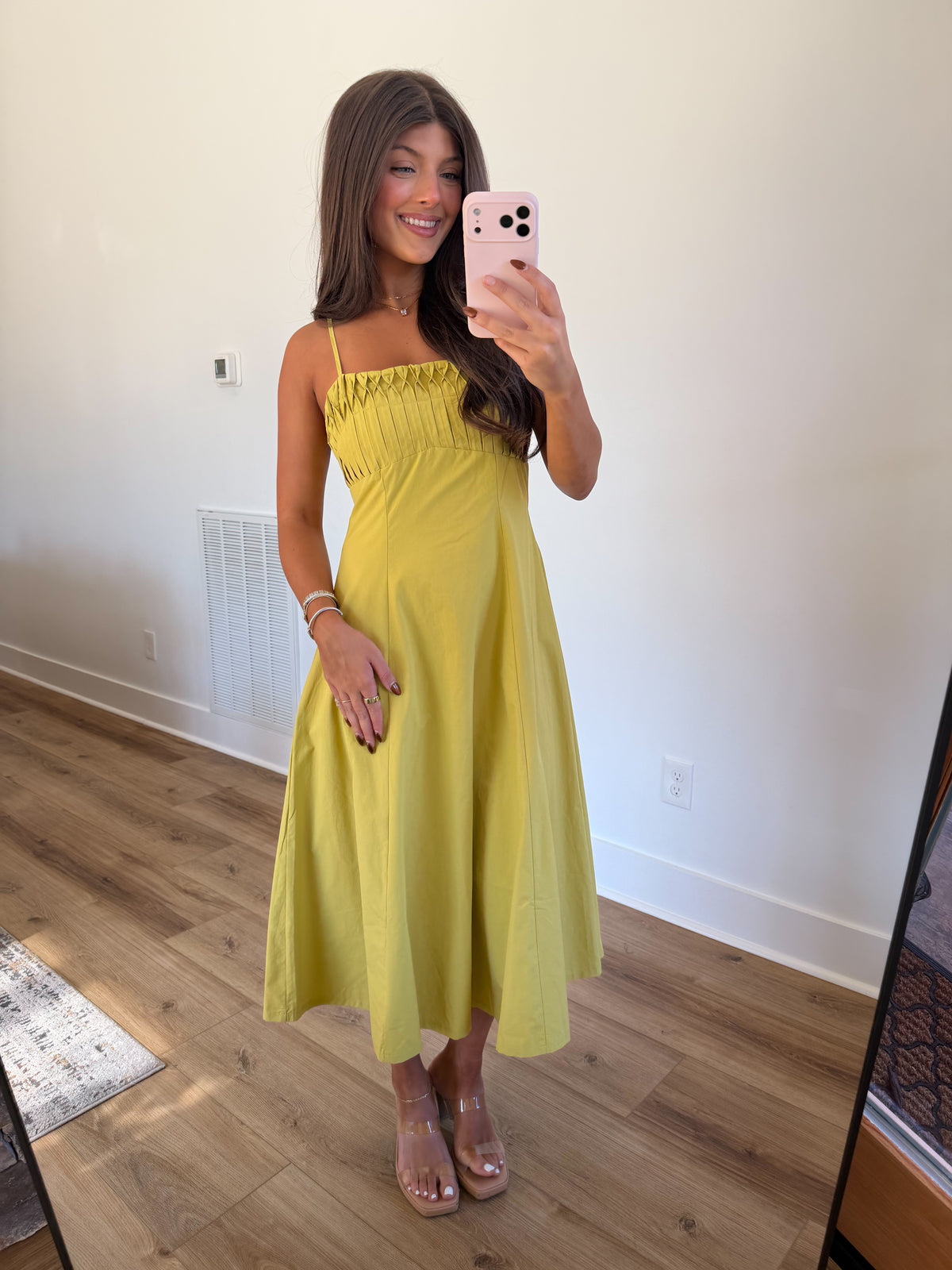 Keepsake Midi Dress (Chartreuse)