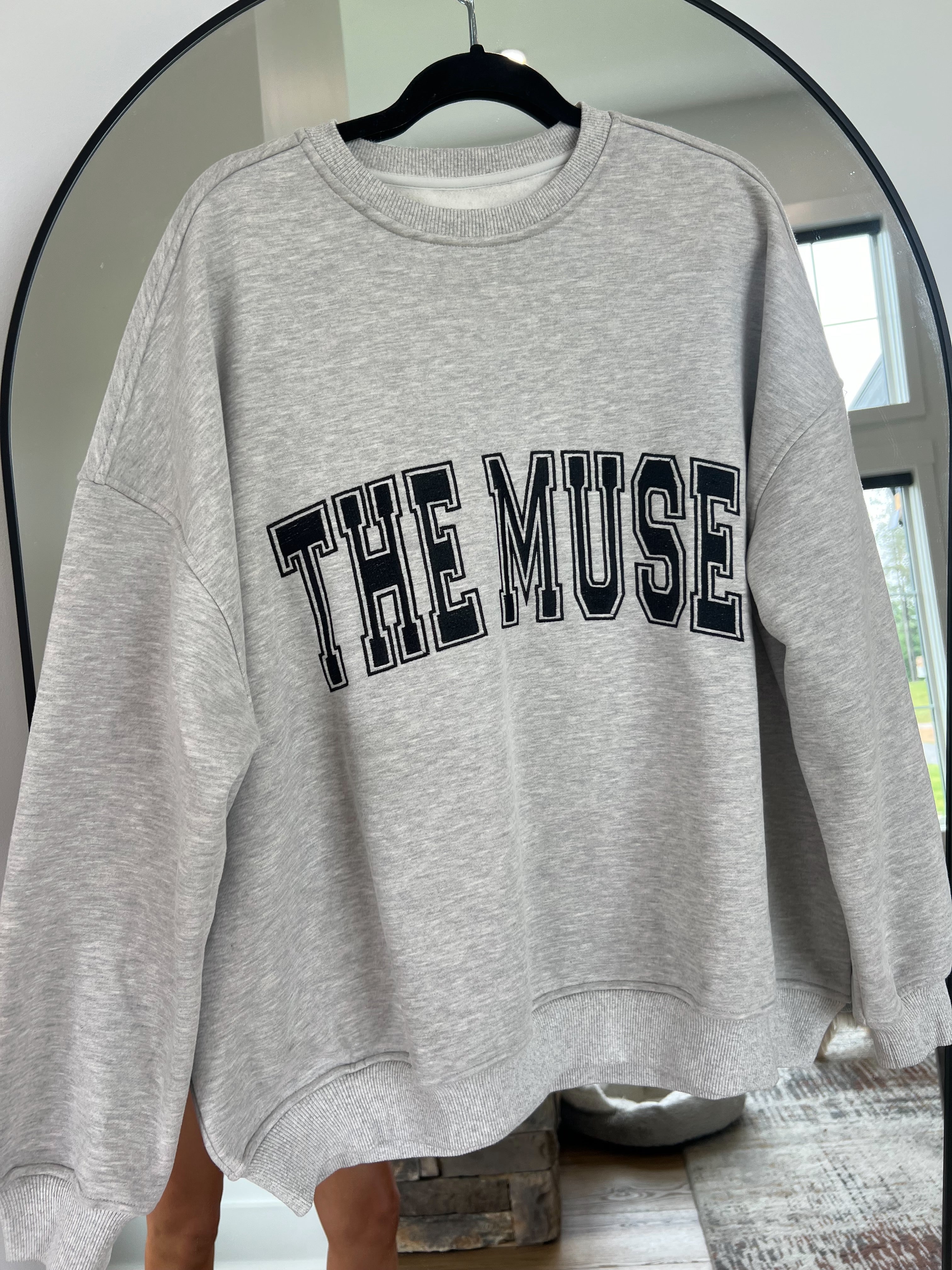 The Muse Varsity Crewneck (Grey/Black)