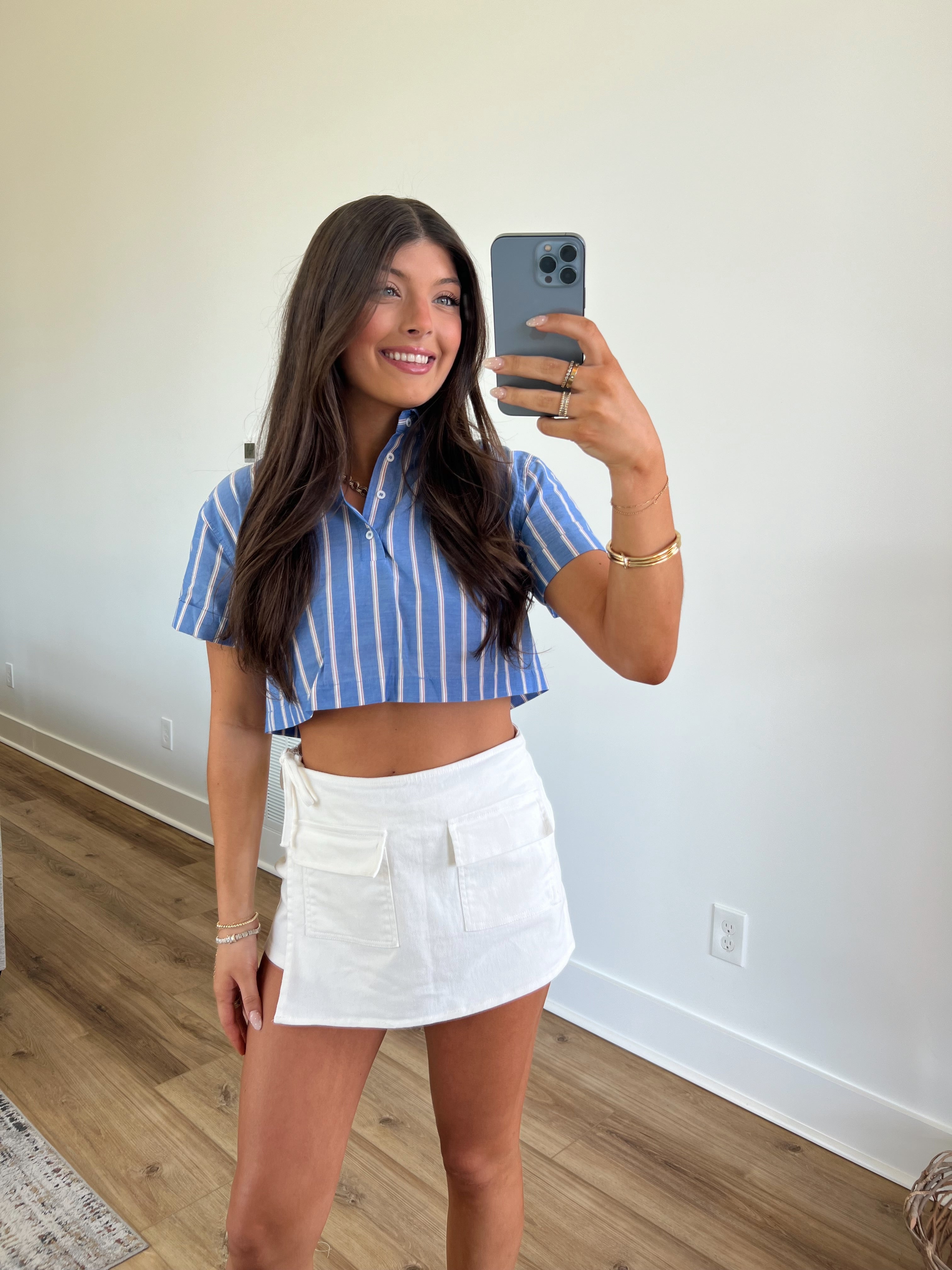 (Blue) Bella Stripe Top