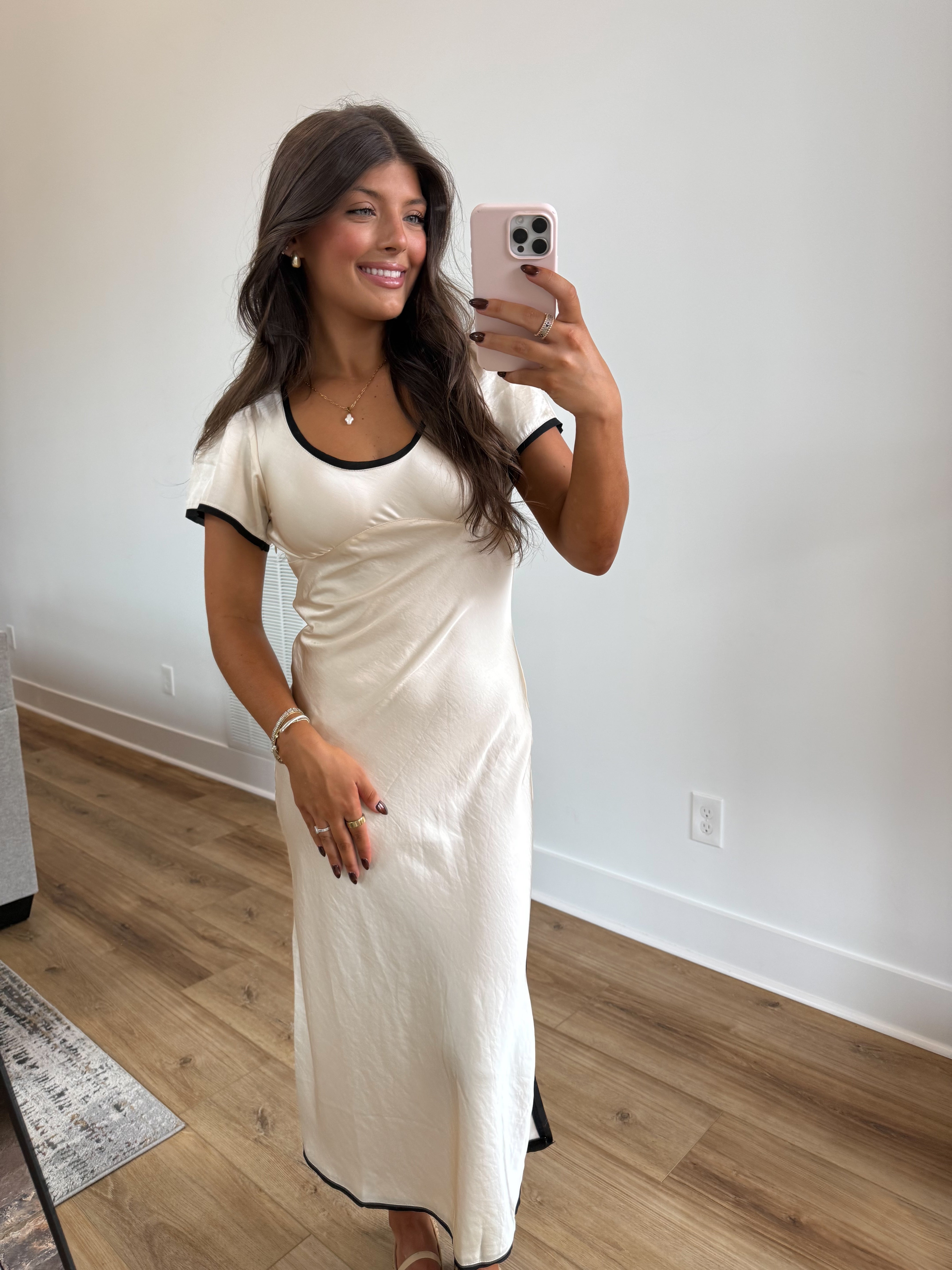 The Contrast Satin Dress