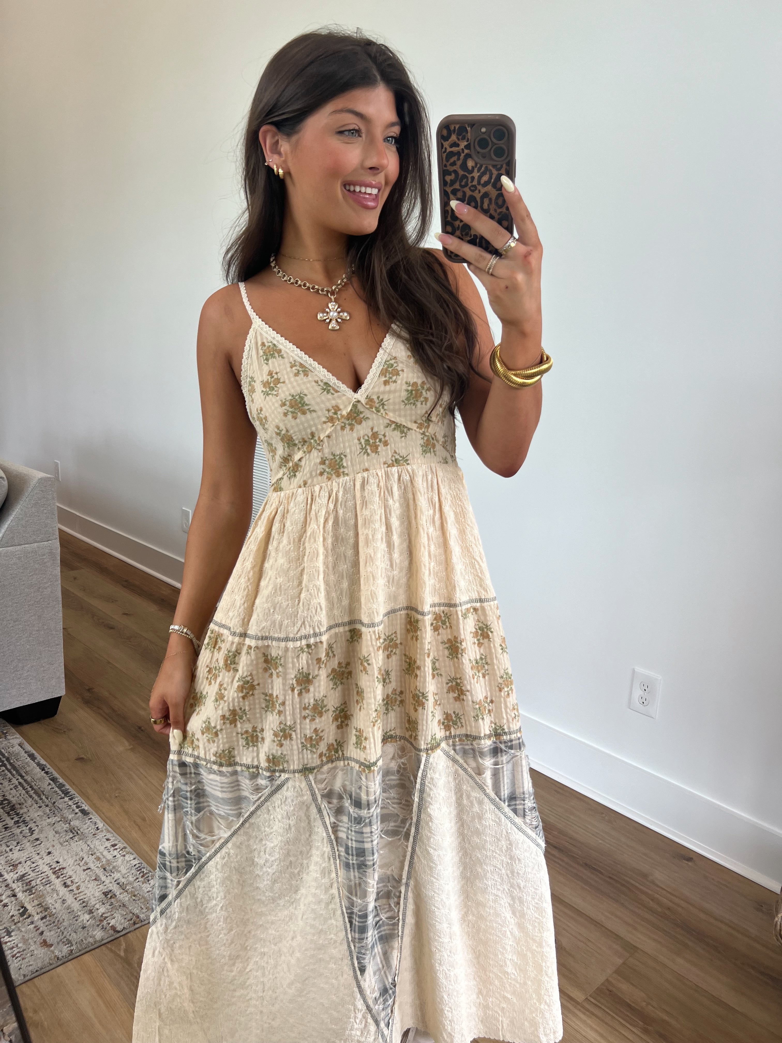 Vintage Work Maxi Dress (Cream)