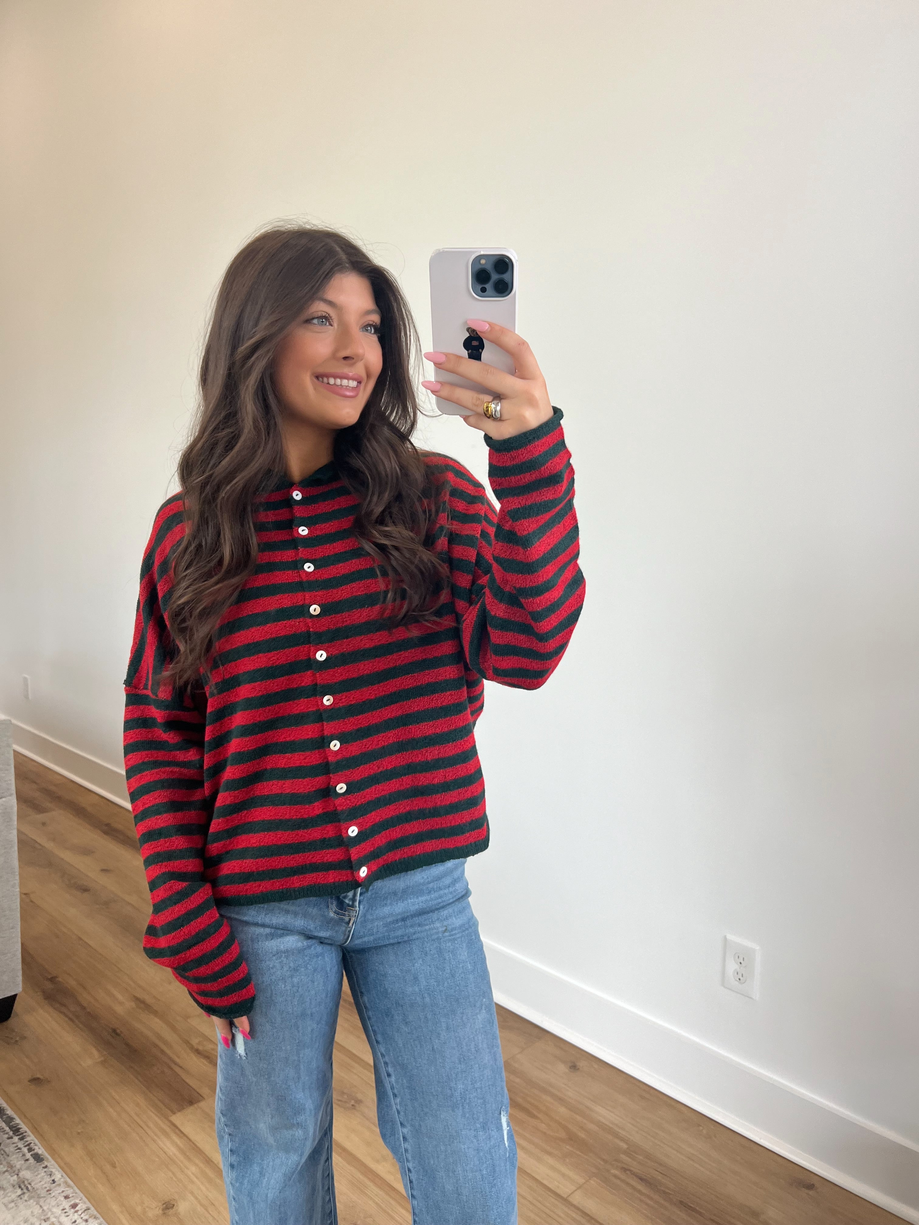 Best Dress Cardigan (Red/Green)