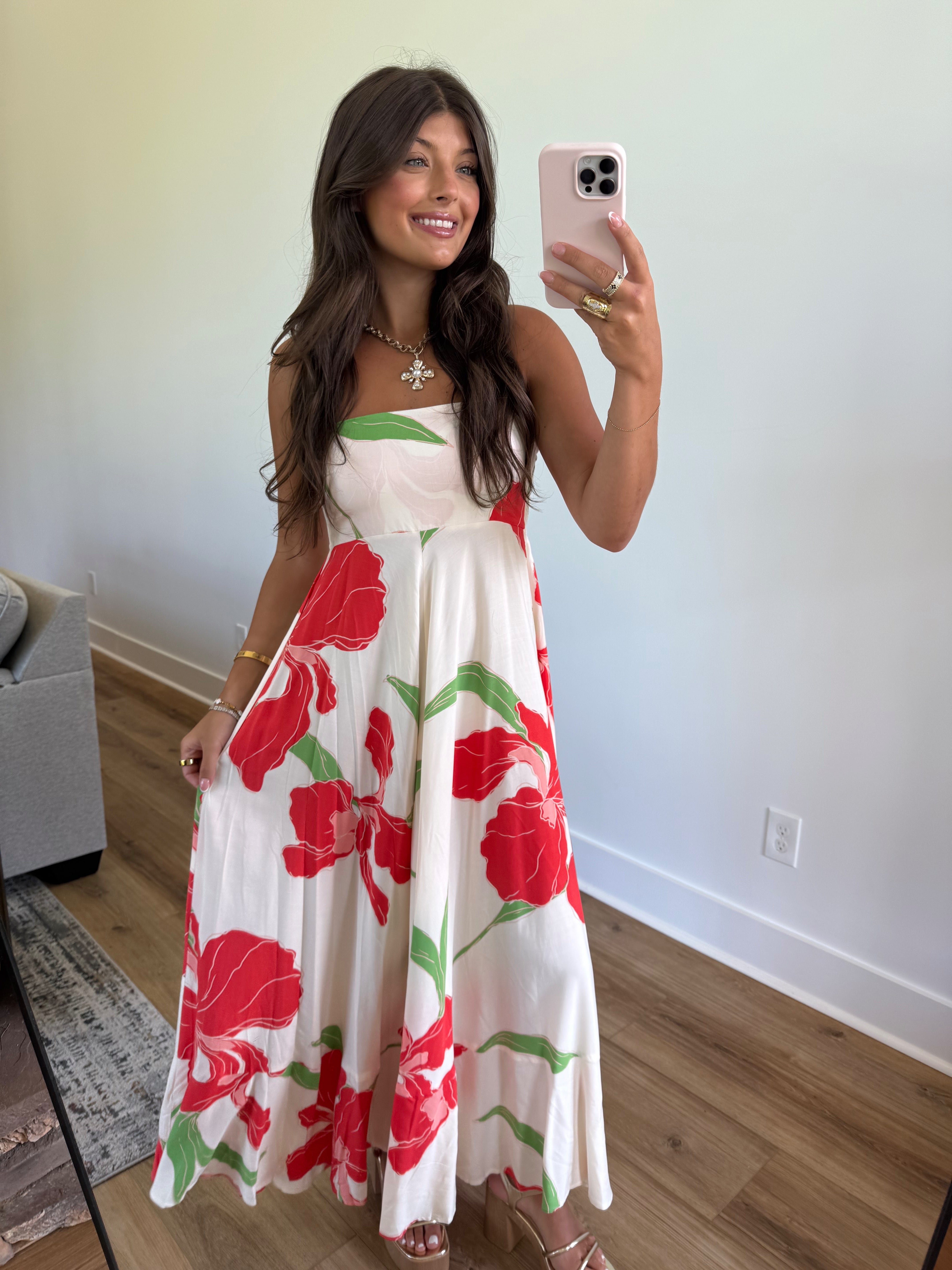 Poppy Spaghetti Strap Maxi