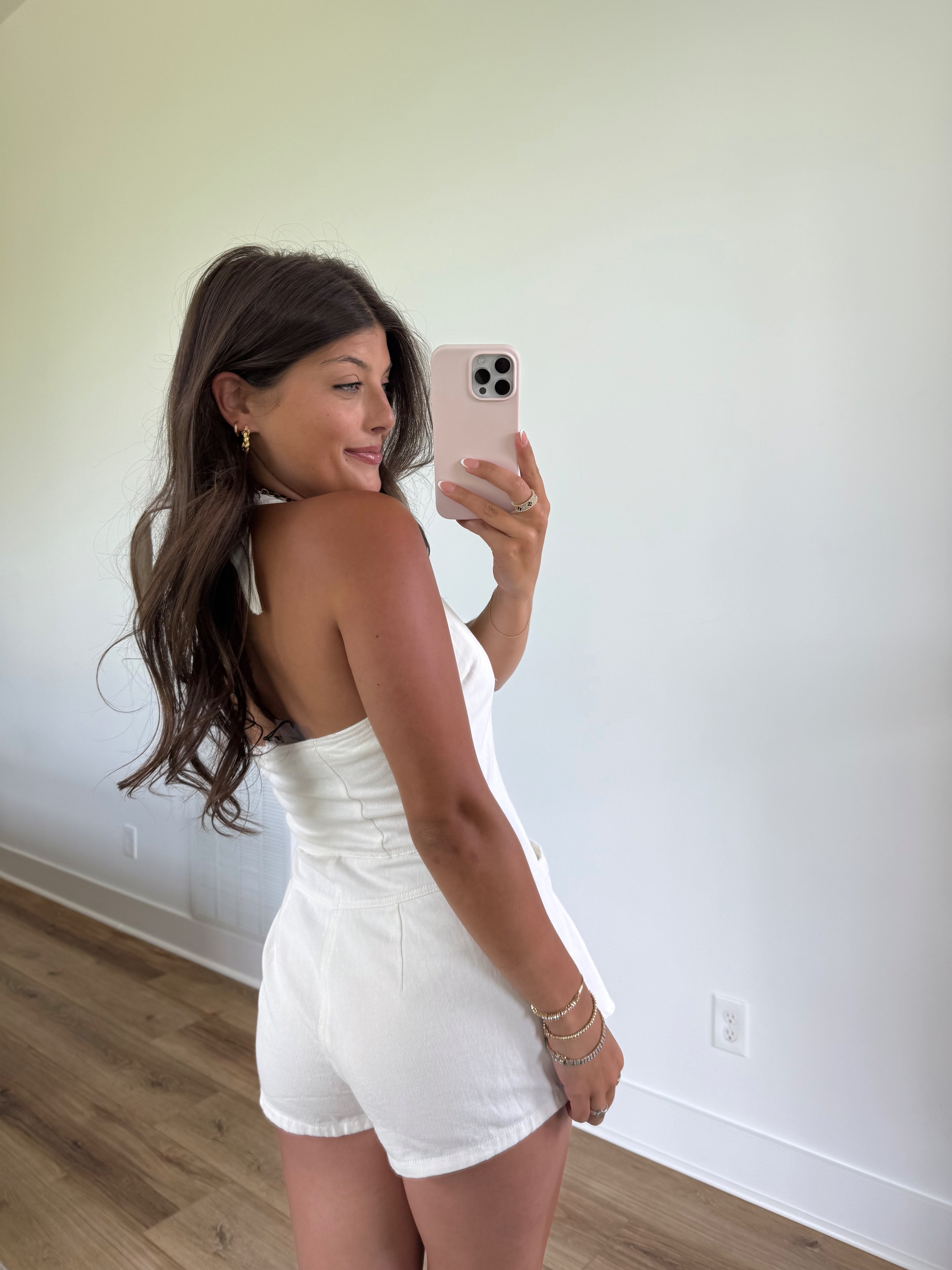 Karoline Romper (White Denim)