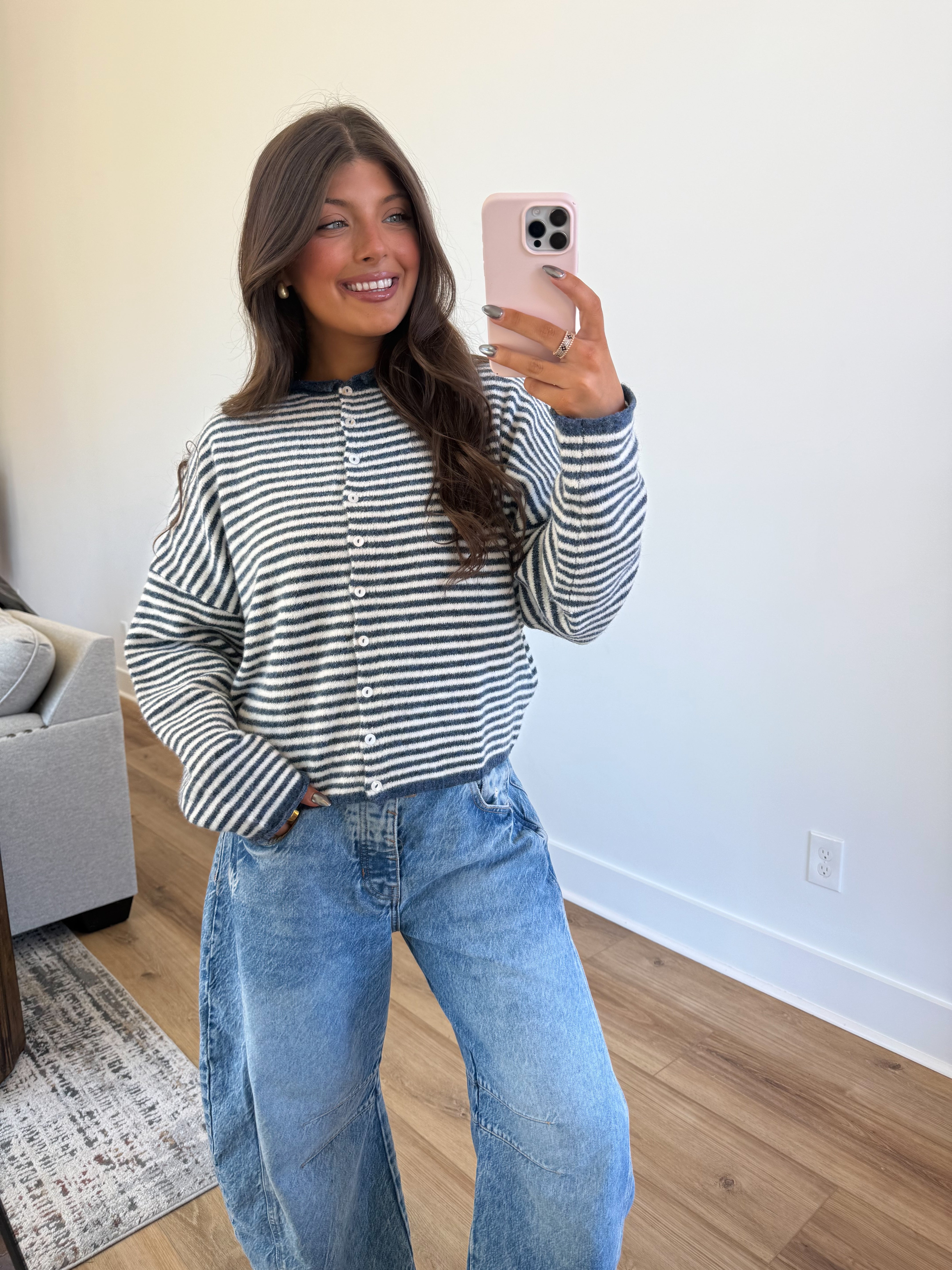 Best Dress Cardigan (Blue Stripes)