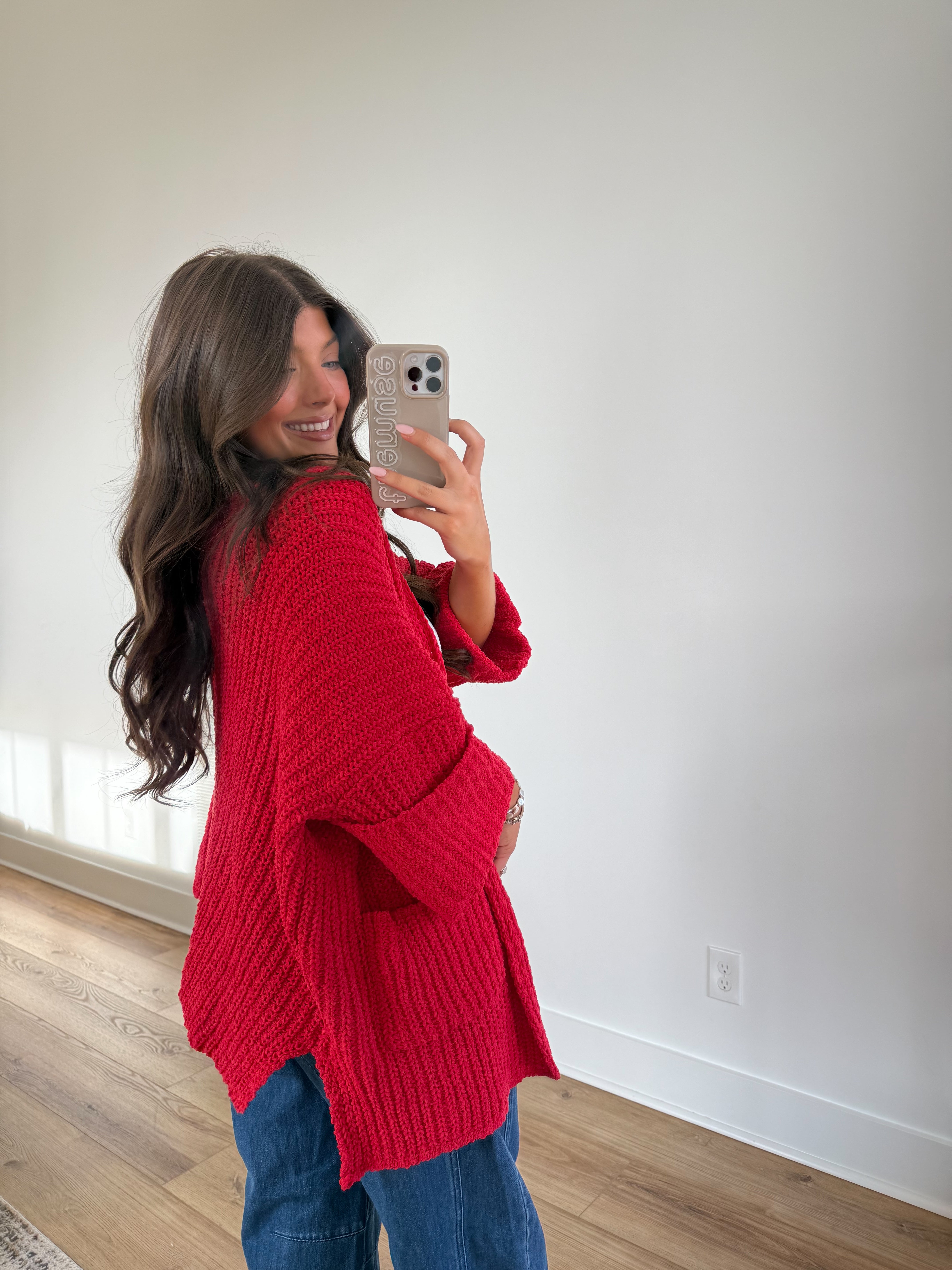 Oat Milk Cardigan (Red)