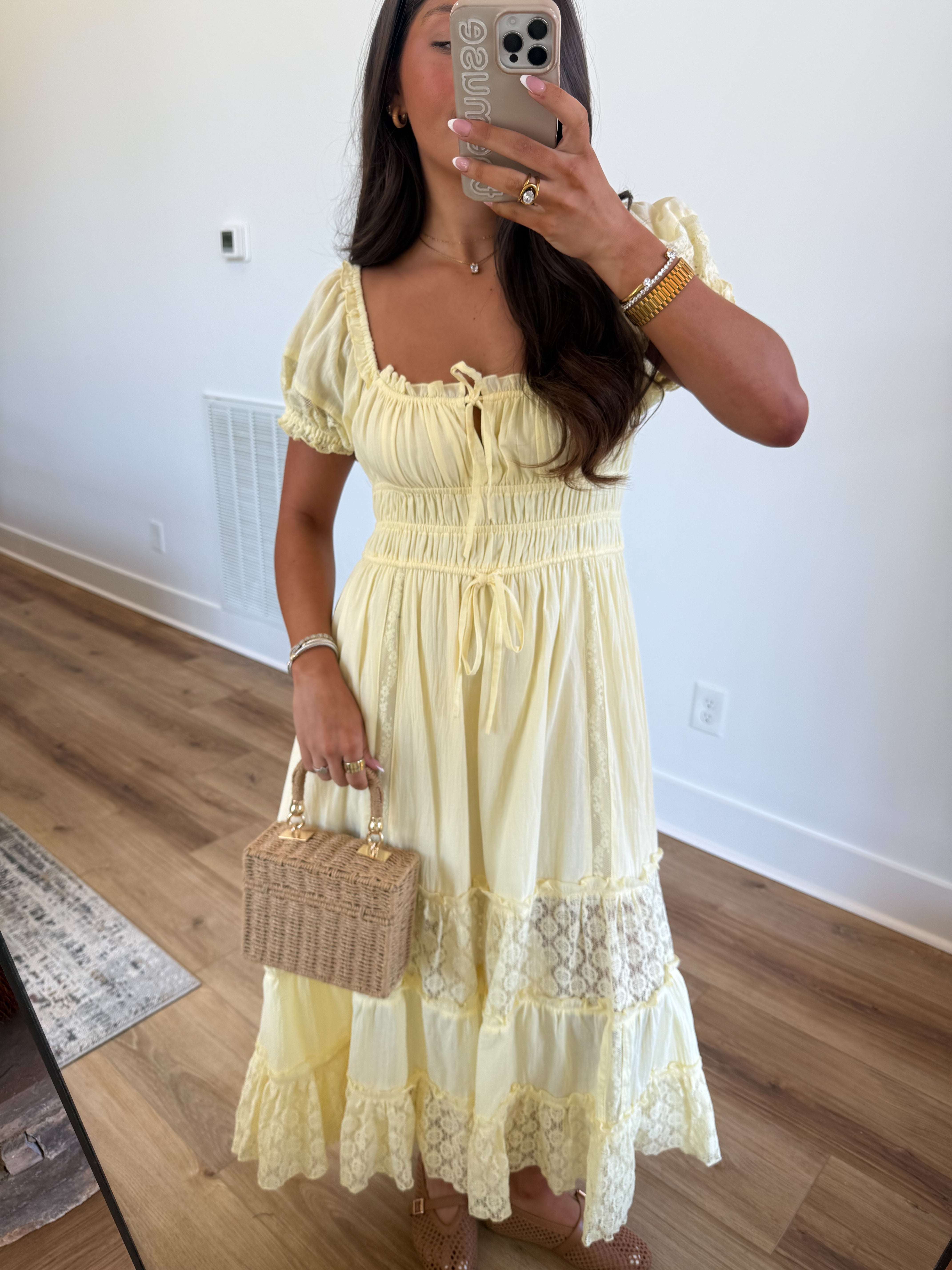 Delicate Lace Tier Maxi