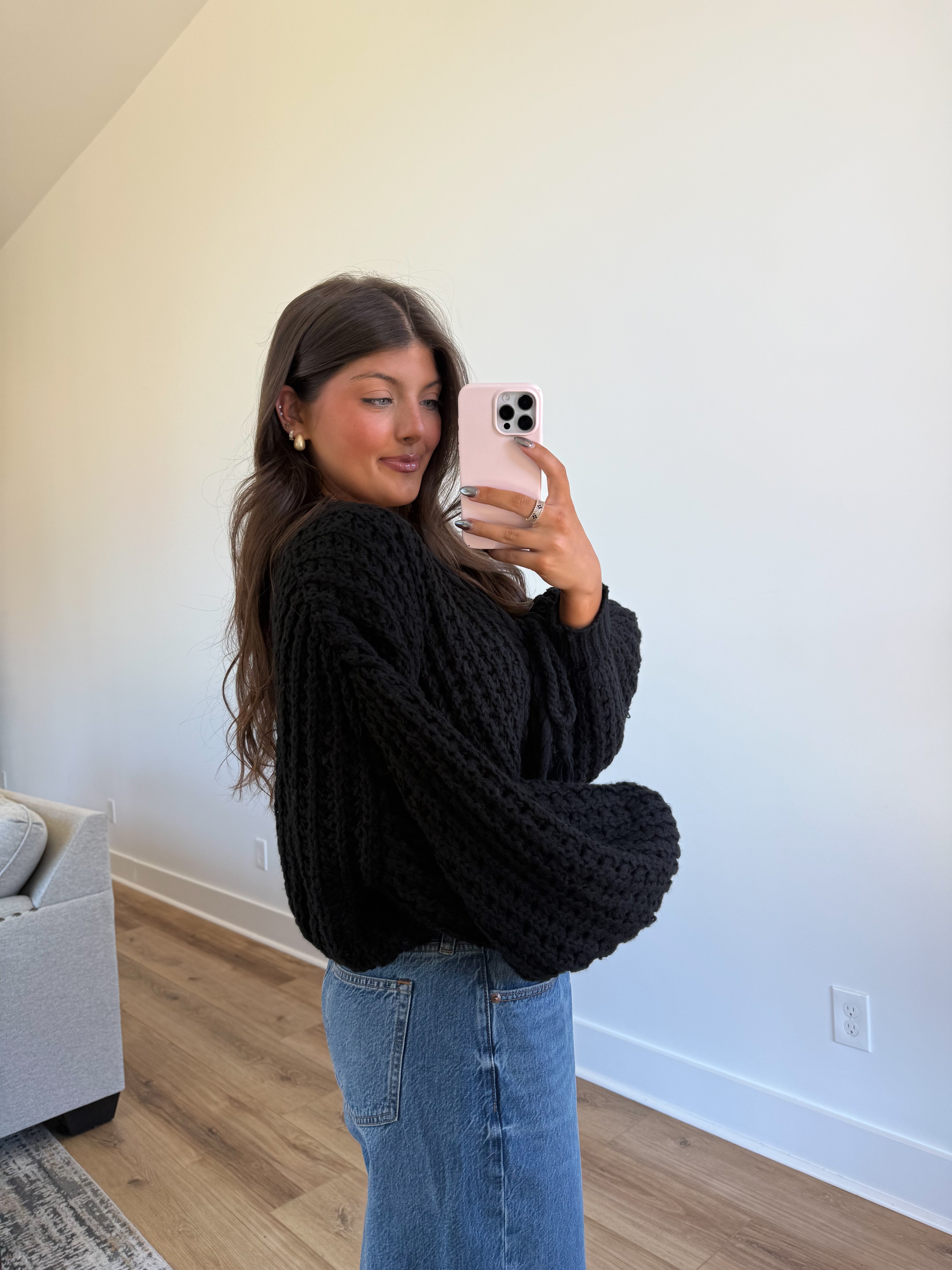 The Balloon Sleeve Tie Cardigan