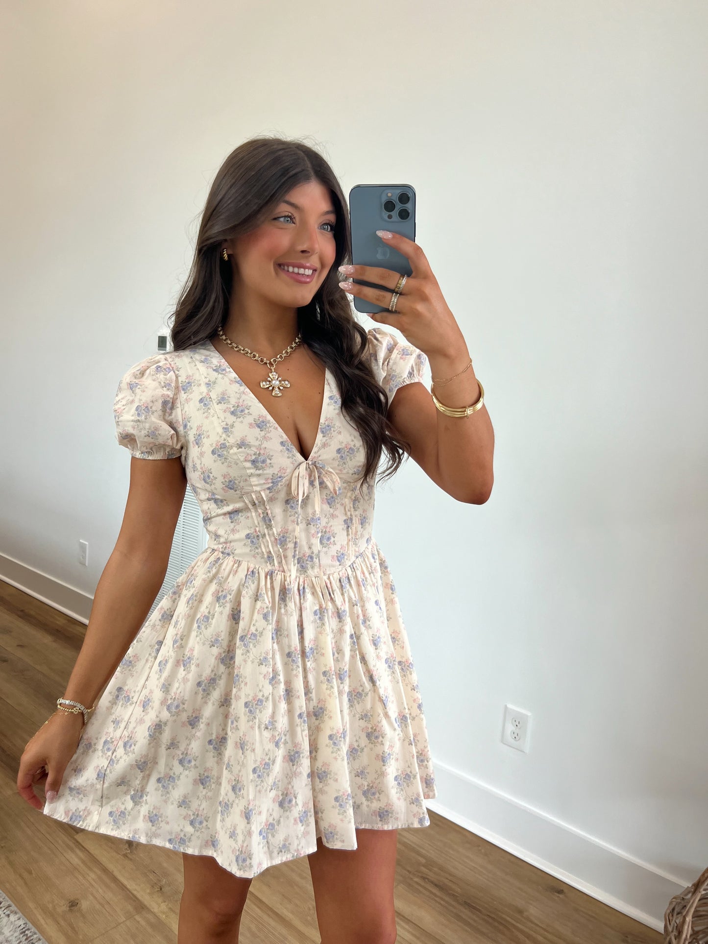 Lilac Floral Mini Dress