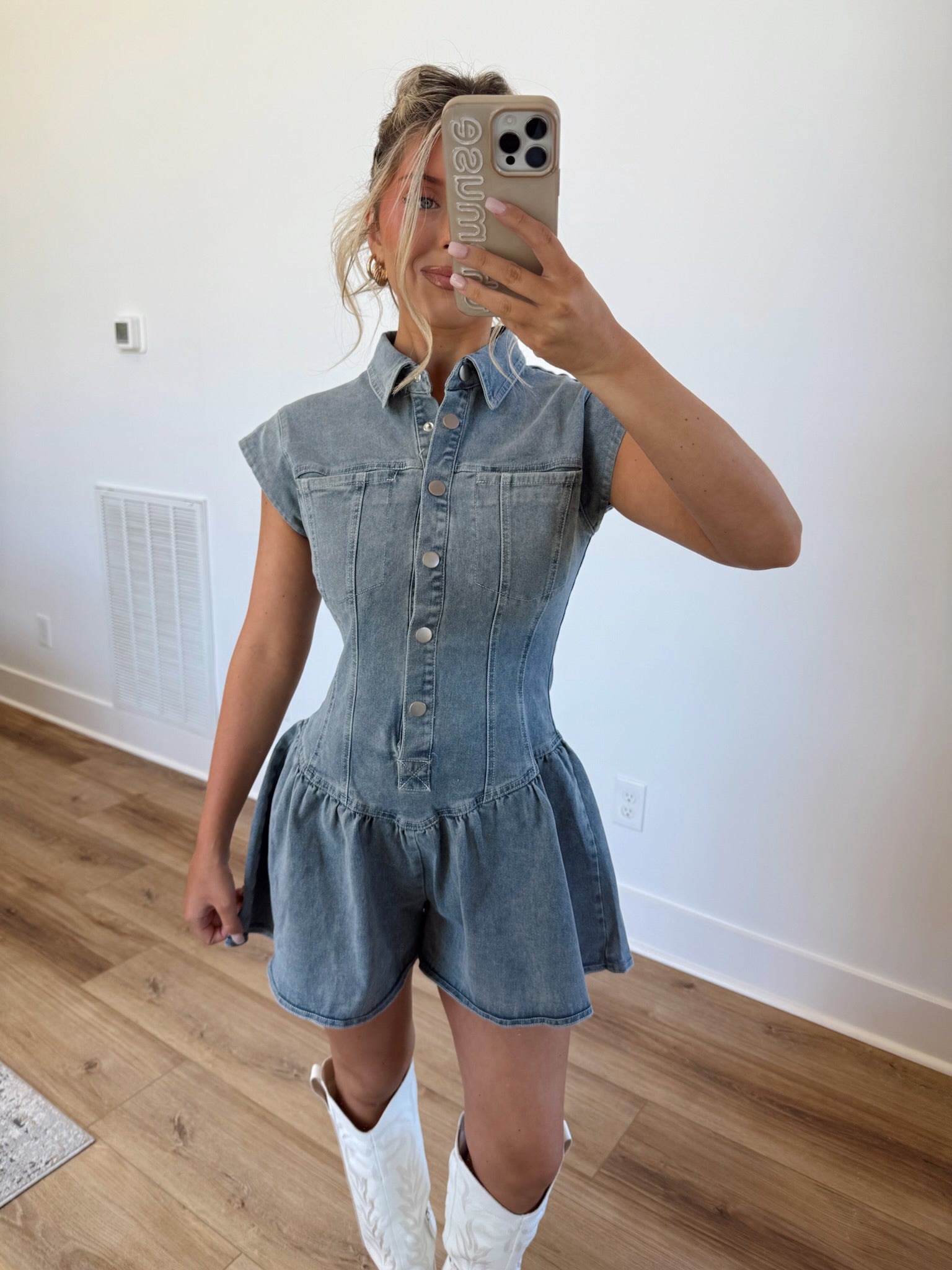 Washed Indigo Romper