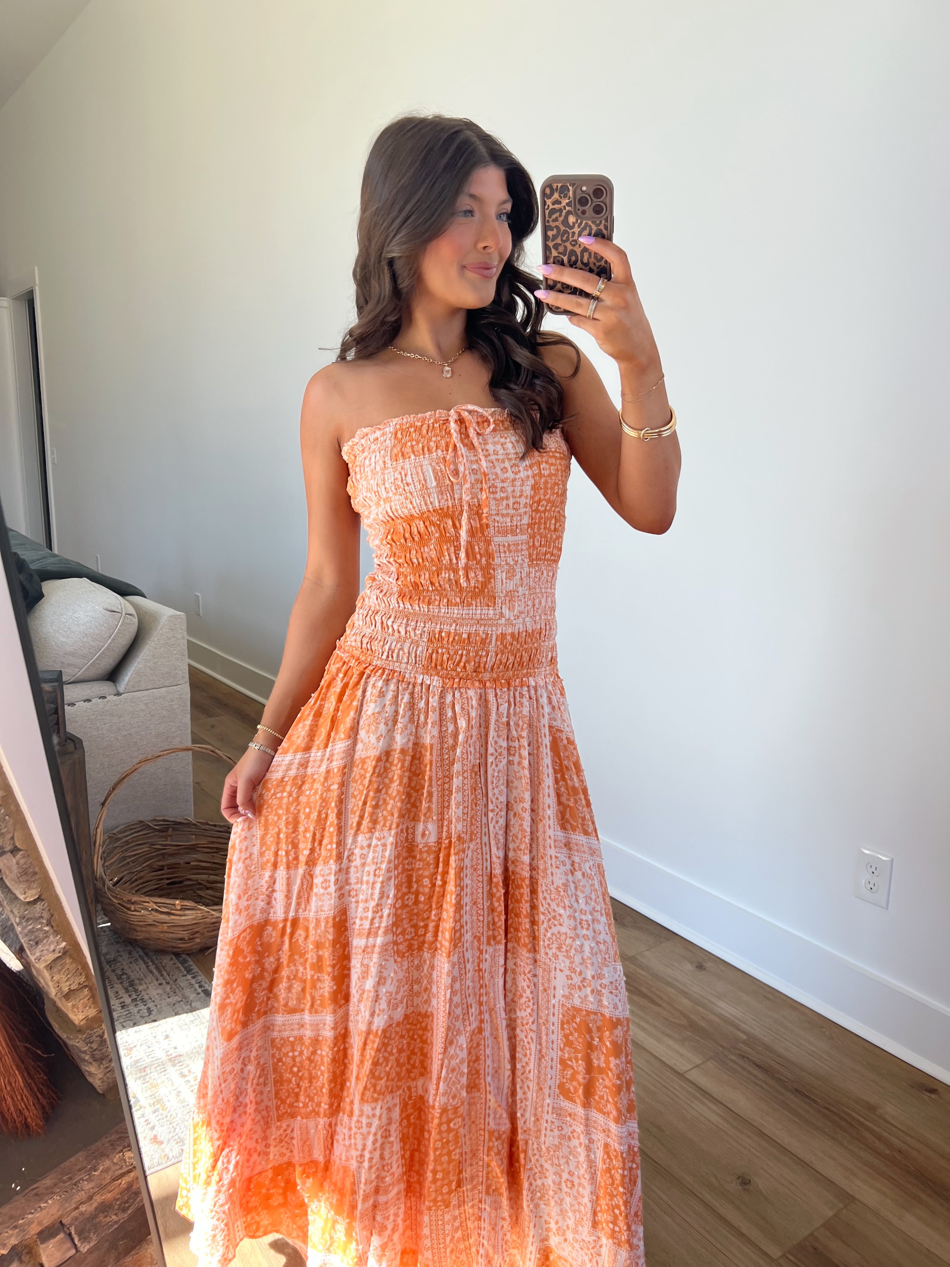 Sunburst Stitch Maxi Dress