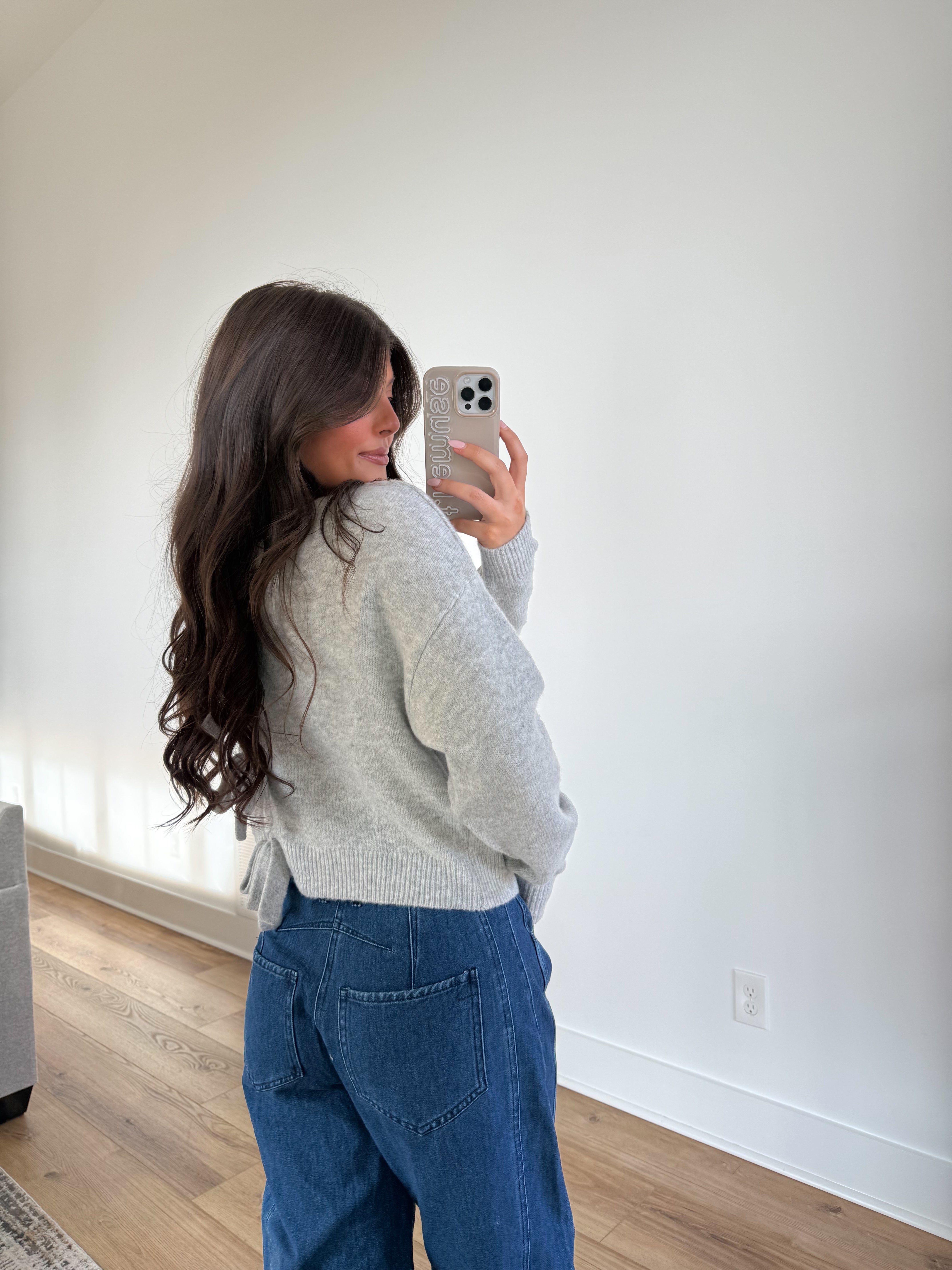 Lillian Bow Sweater (Grey)