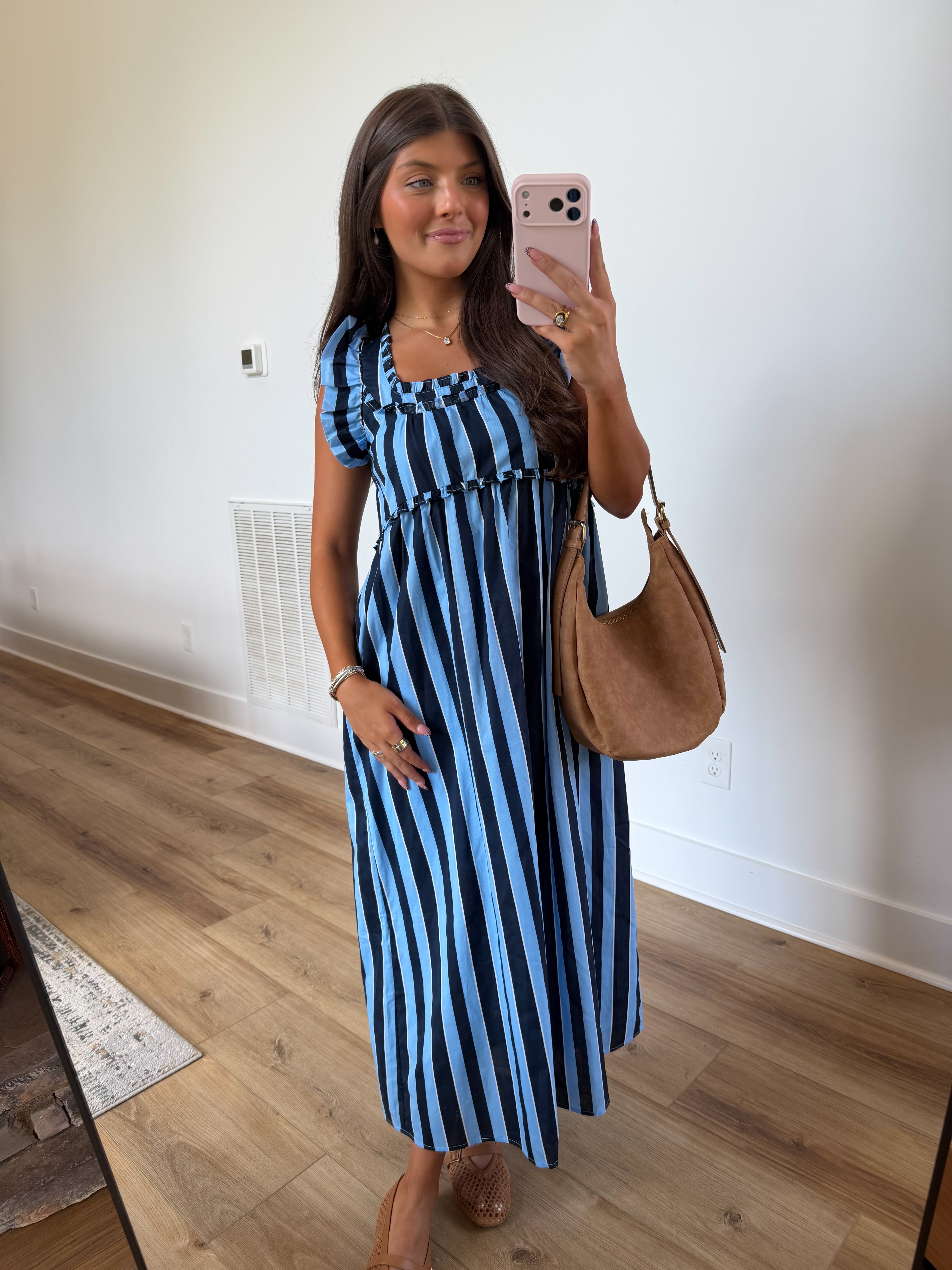 Navy Ridge Stripe Maxi