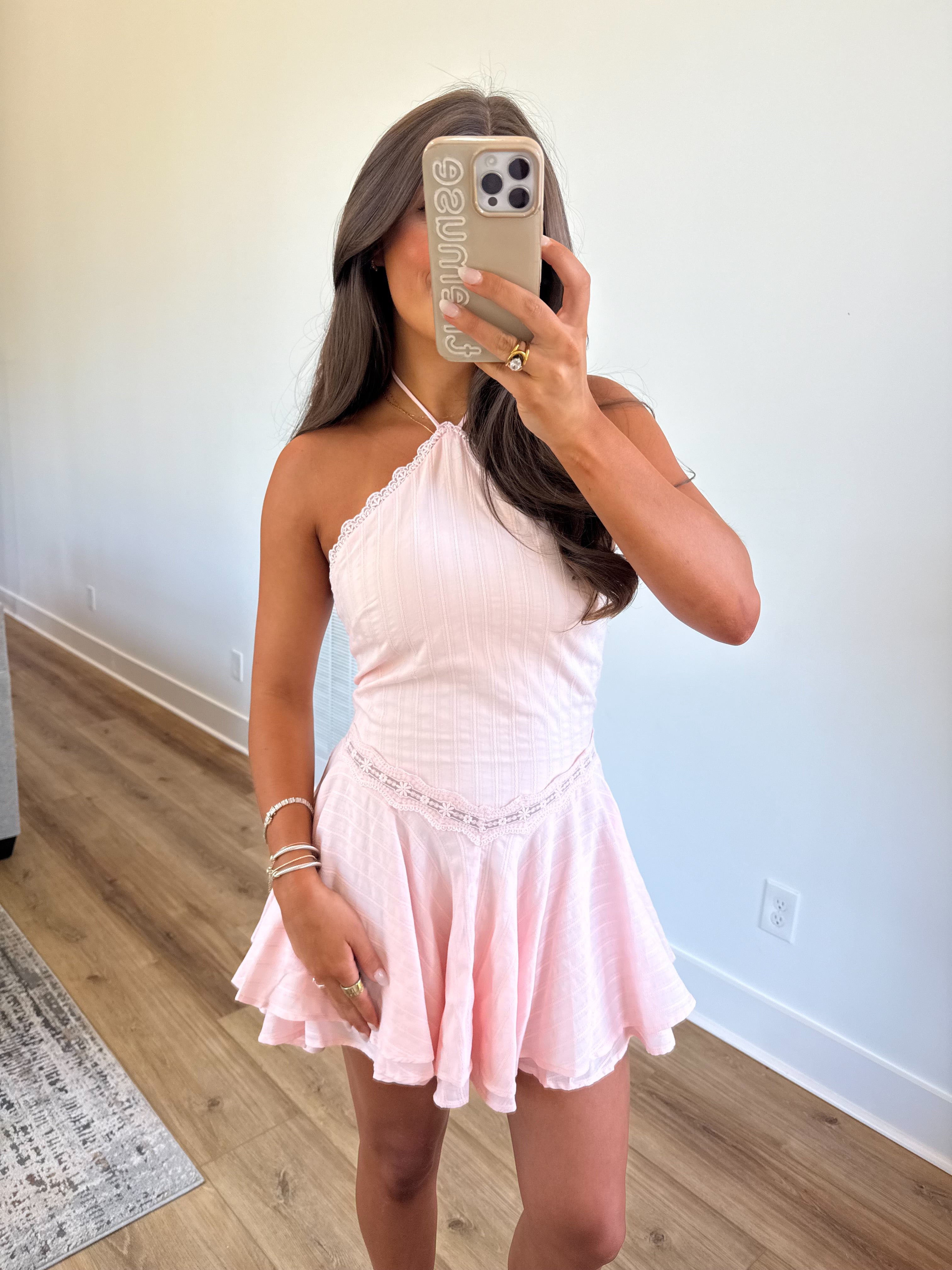 Sweetheart Baby Pink Mini Dress