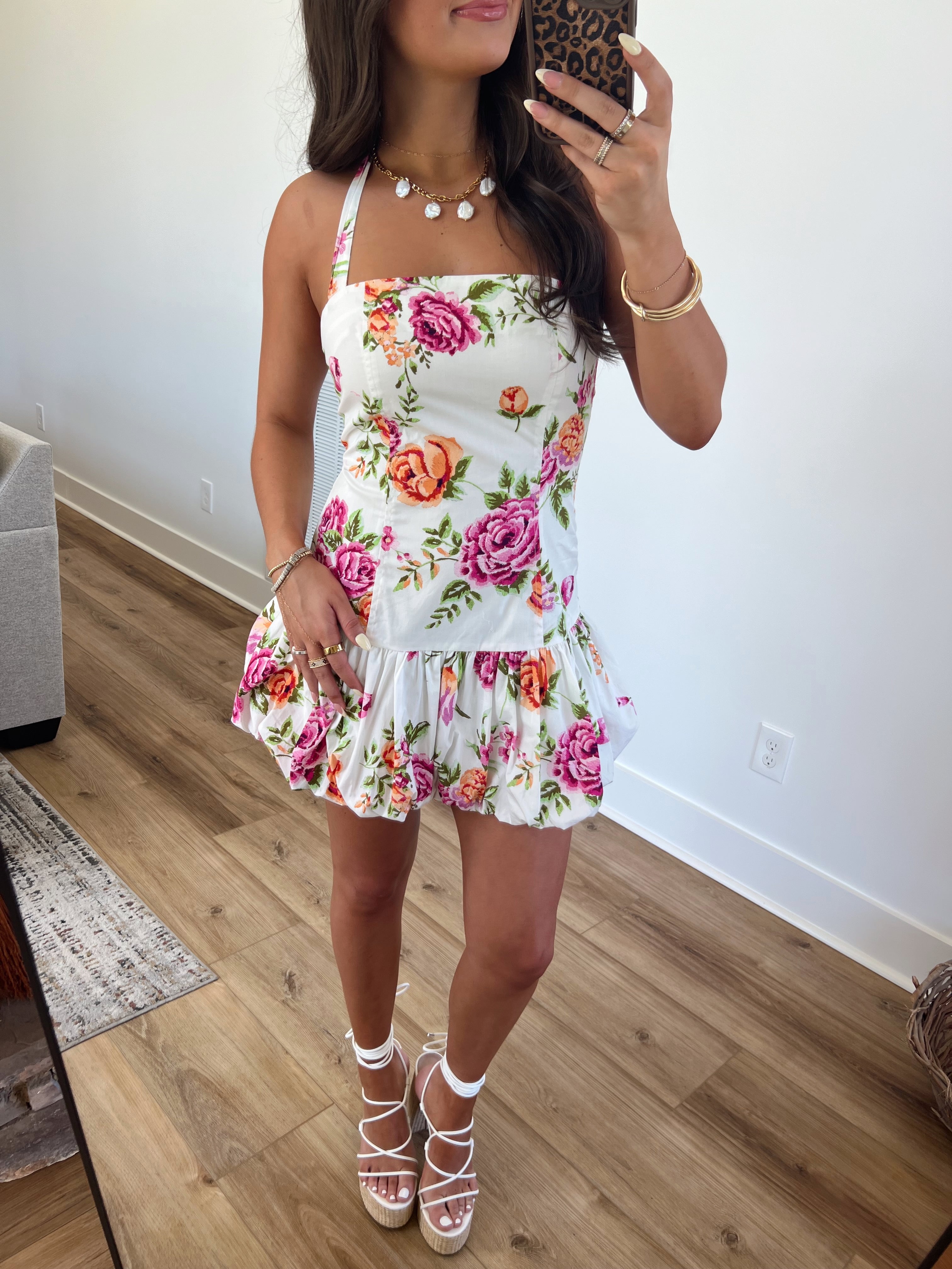 Spring Rose Mini Dress