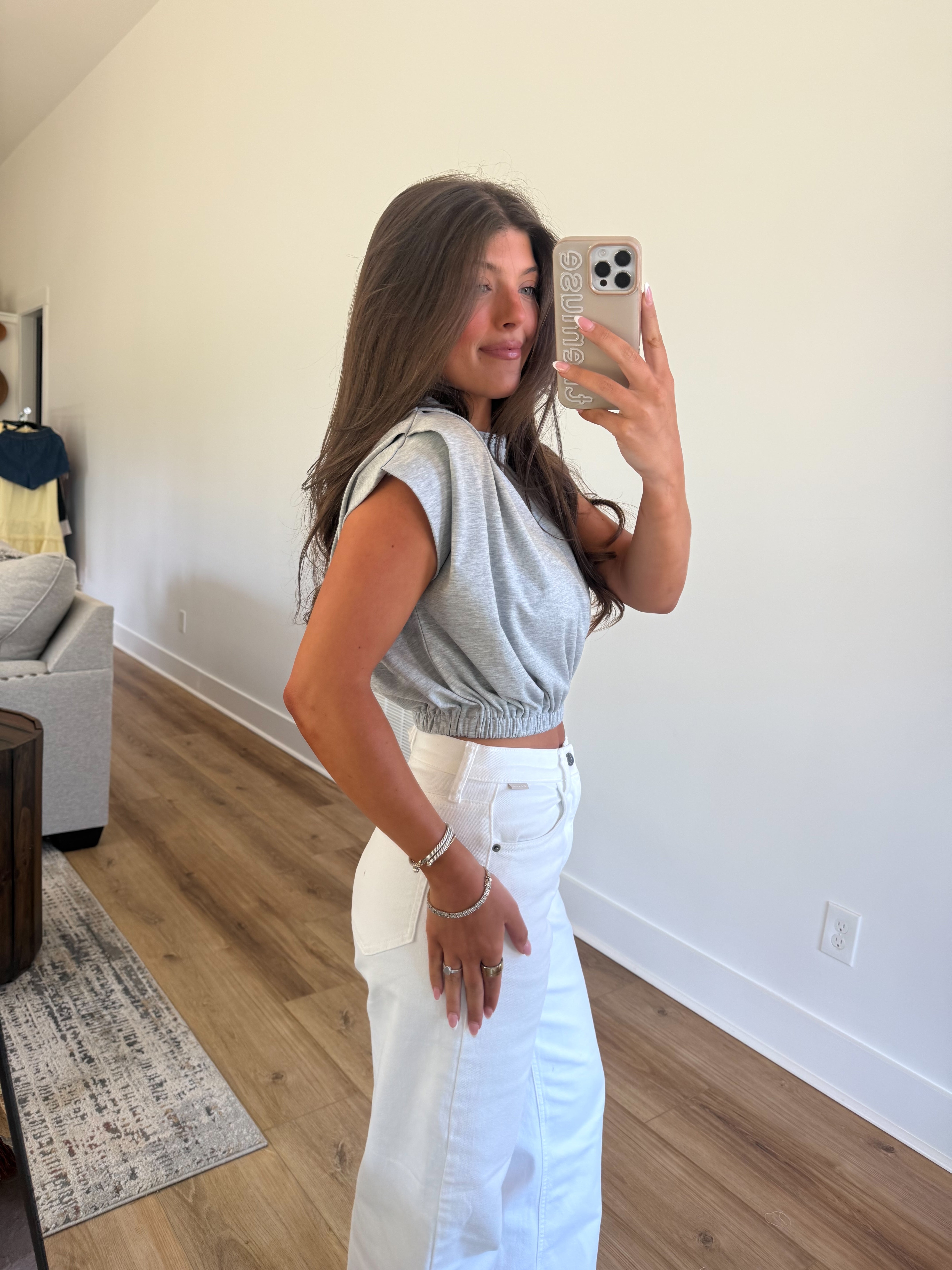 Grey Staple Muscle Top