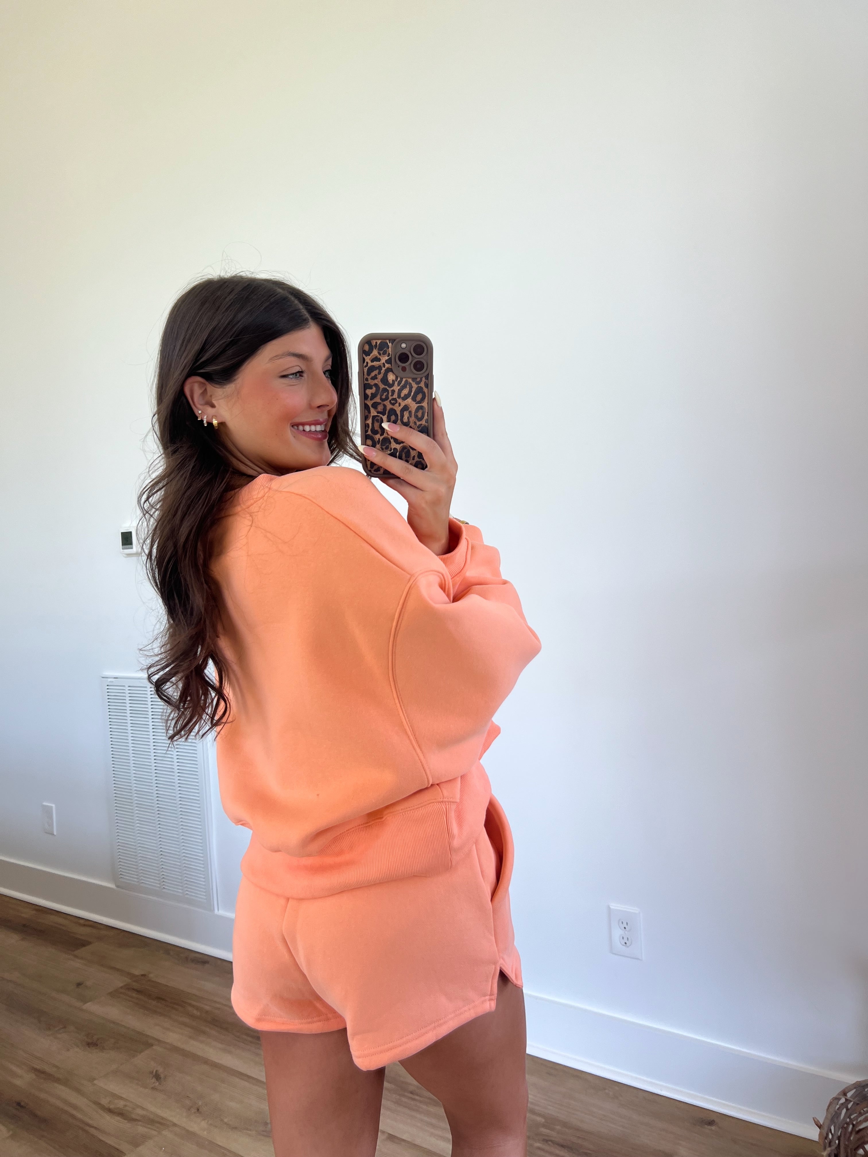 Peach Sweatshort Set
