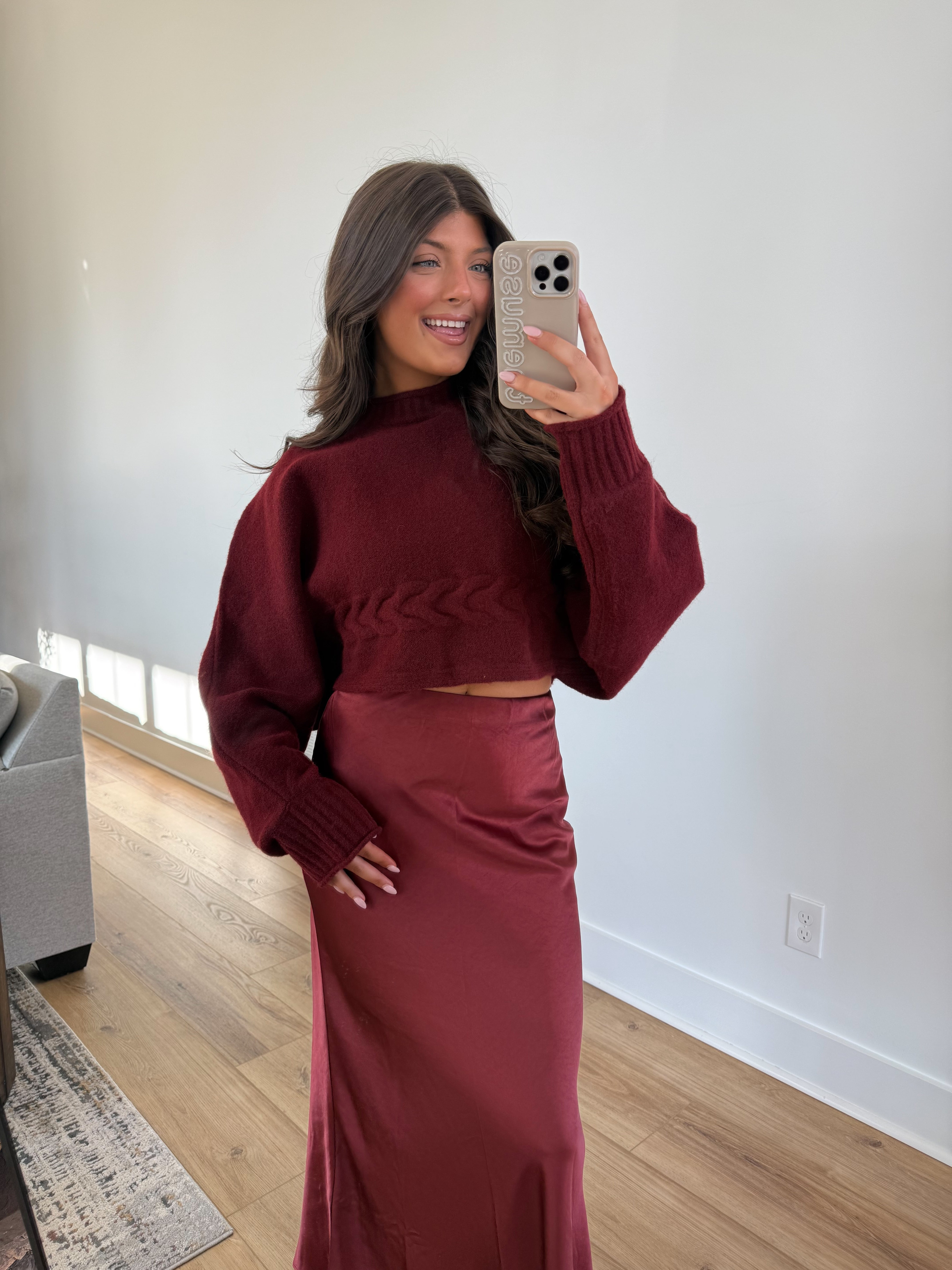 Twisted Cranberry Sweater