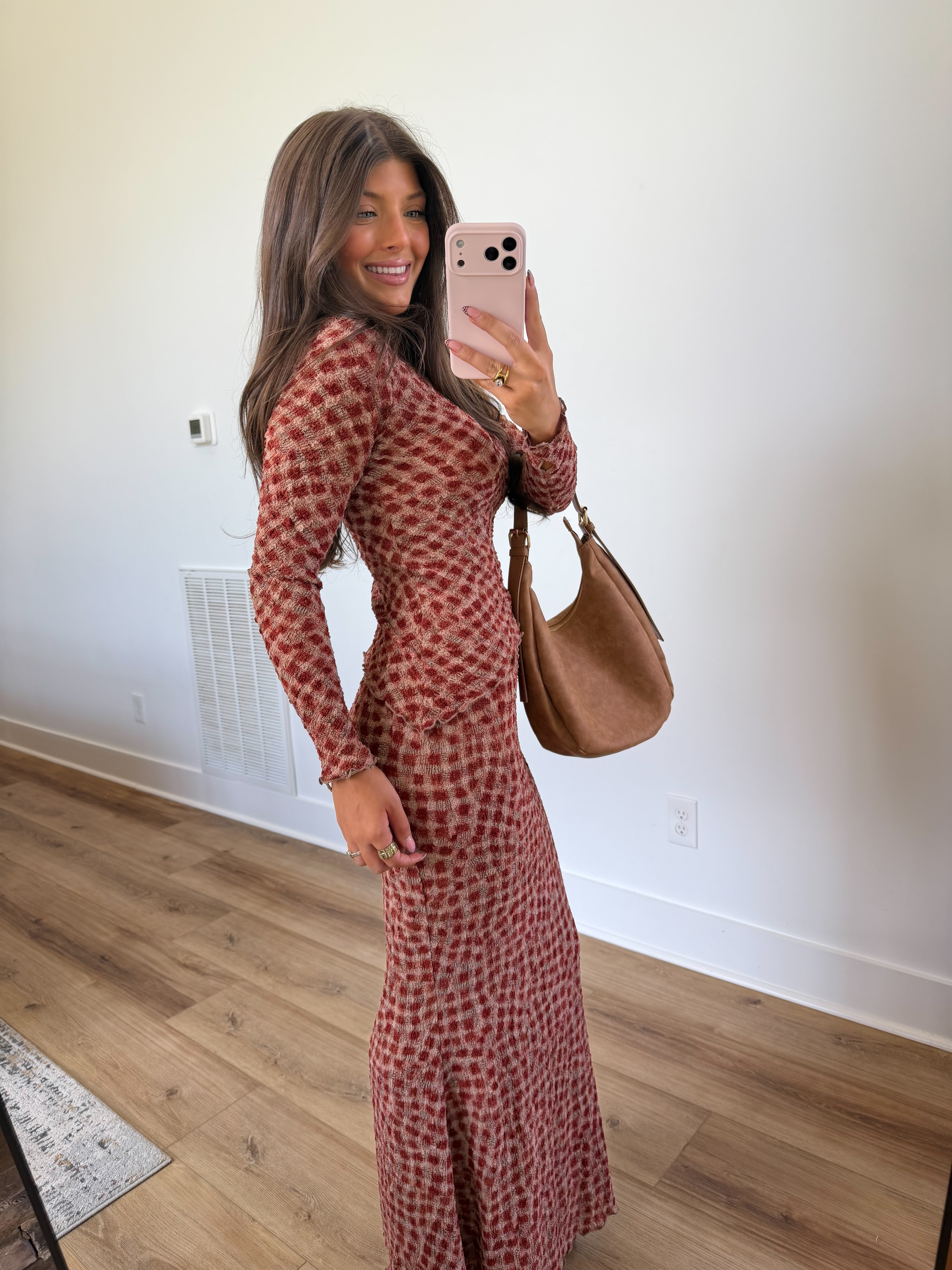 Spiced Gingham Skirt Set