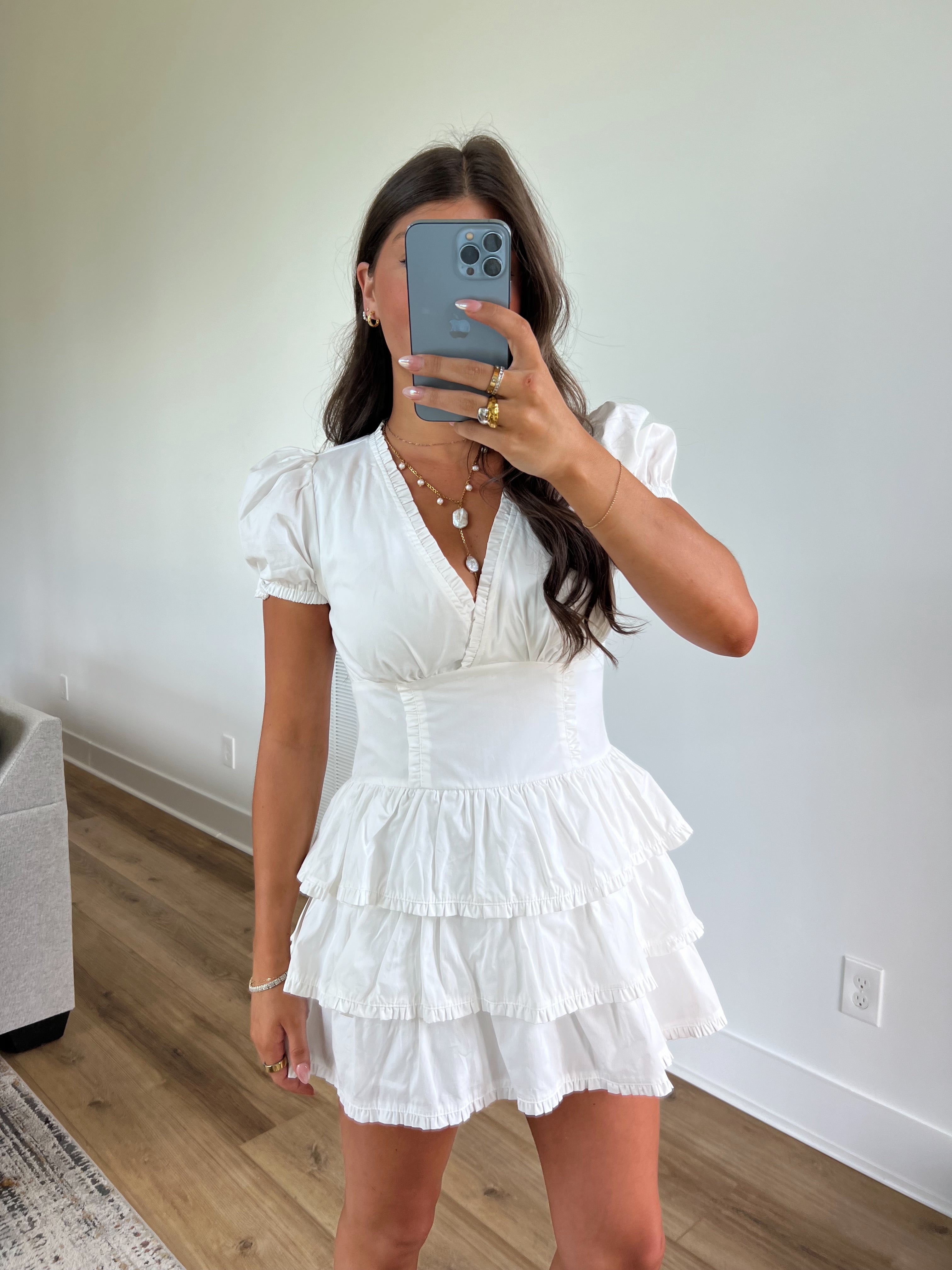 White Ruffle Romper
