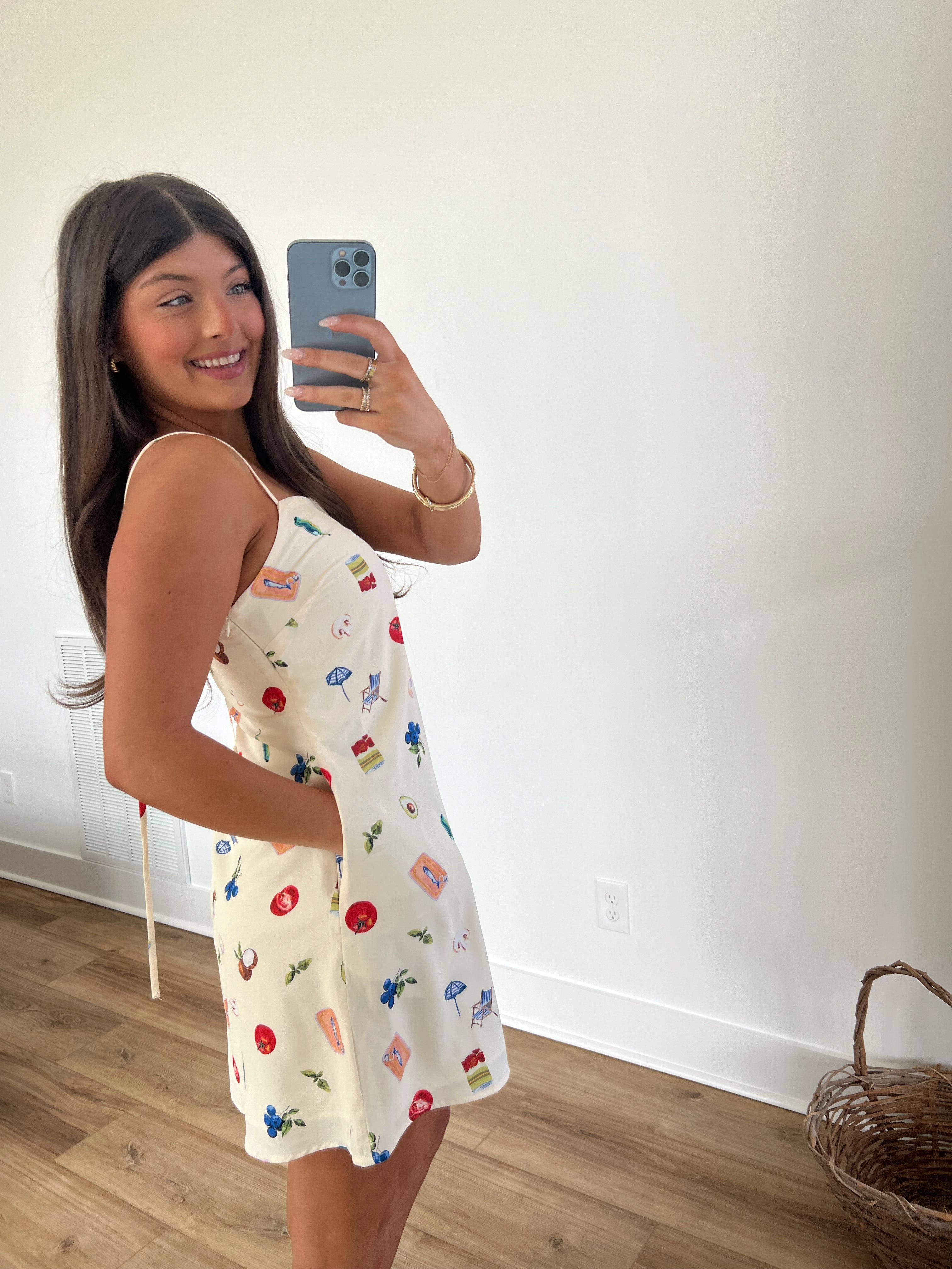 European Print Mini Dress