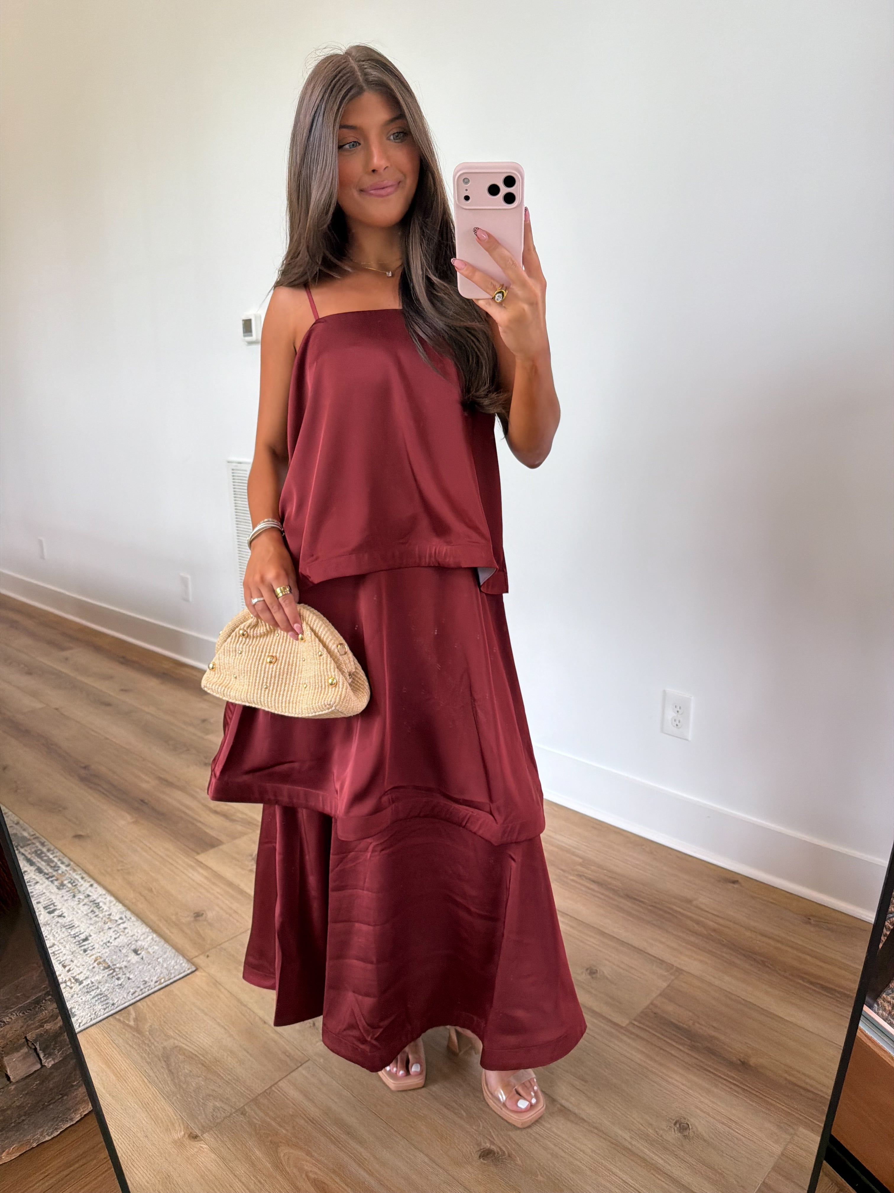 The Satin Haven Maxi (Burgundy)