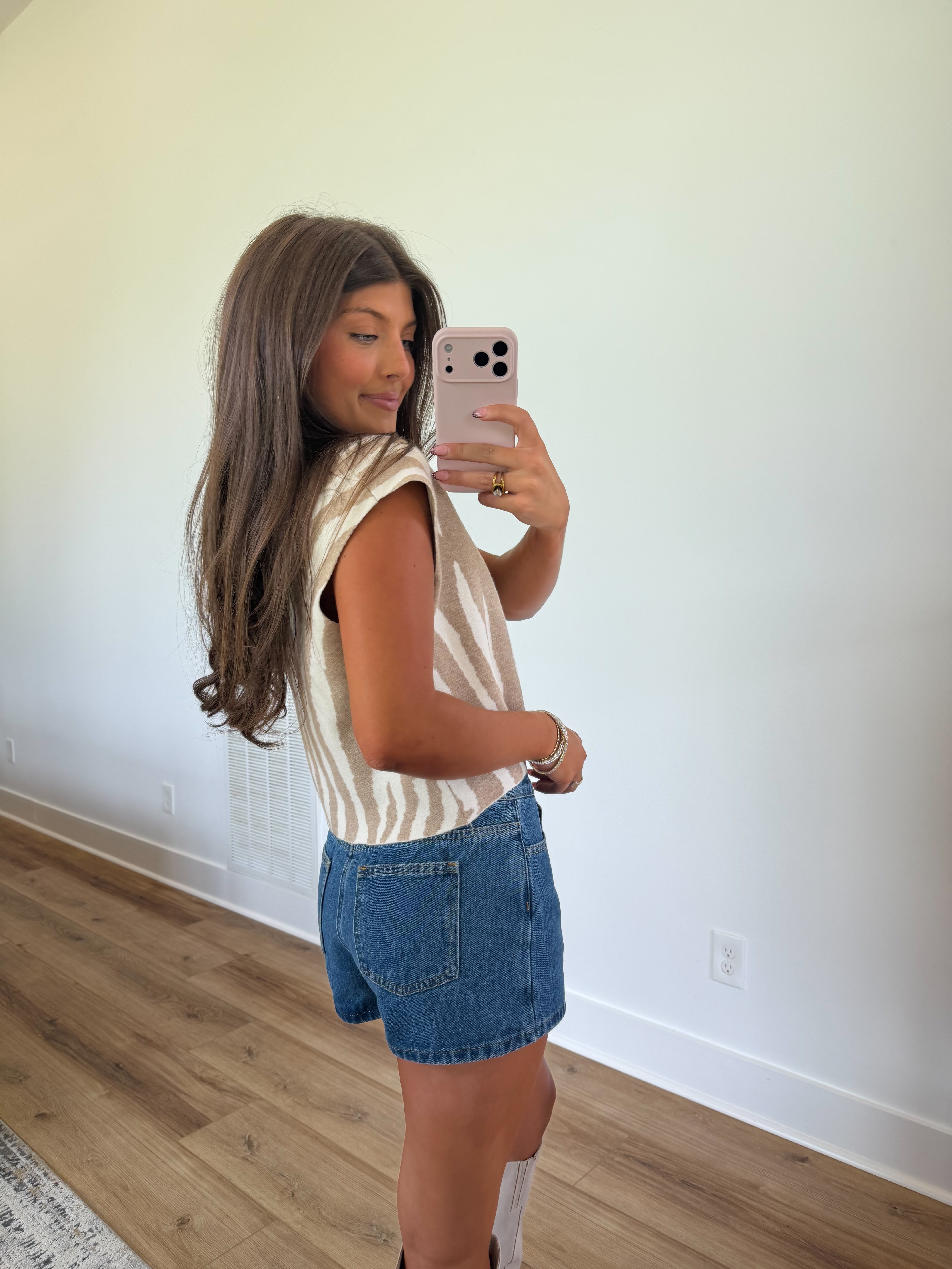 Milan Knit Top (Tan/White)