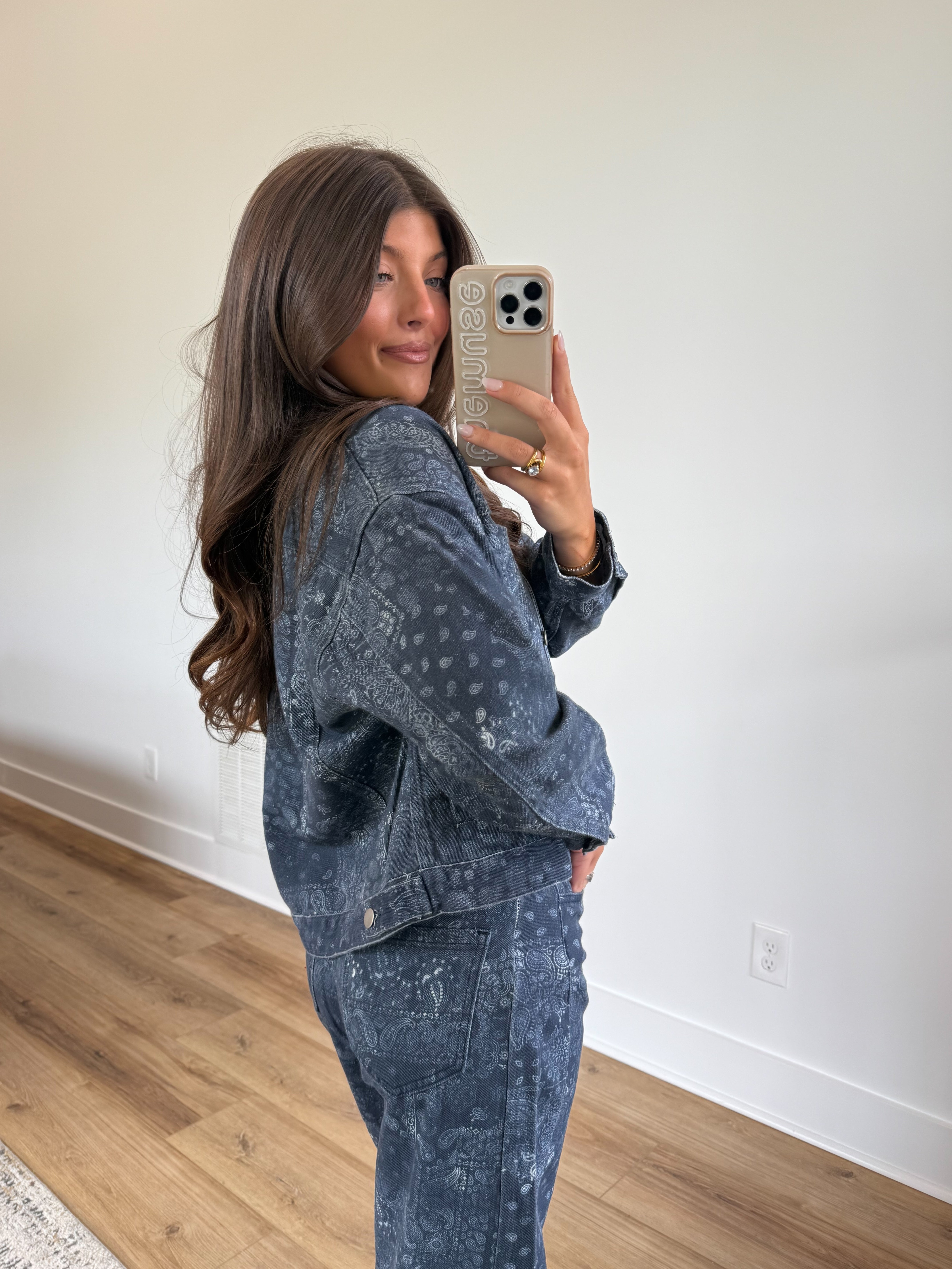 Paisley Denim Jacket (Blue)