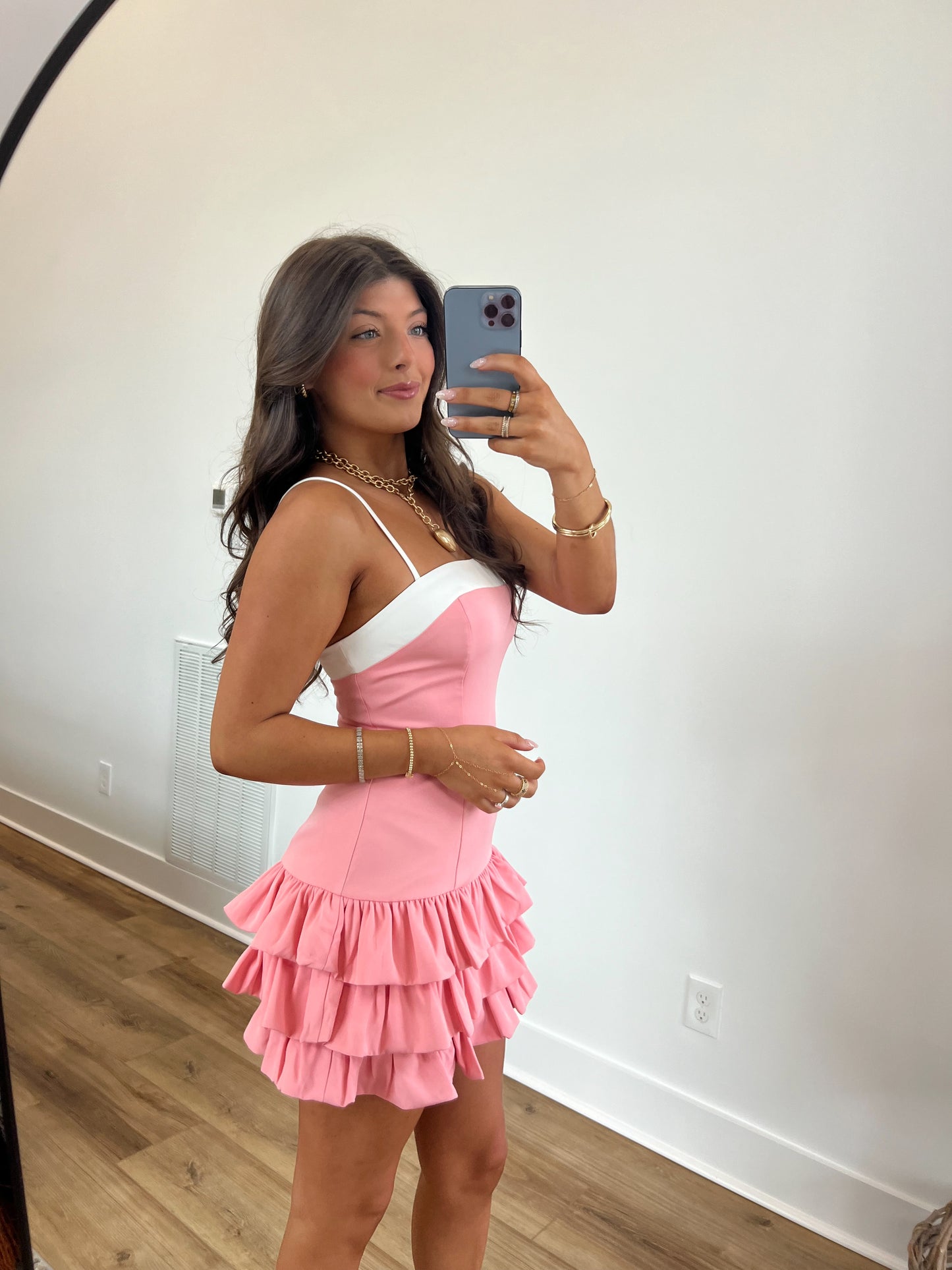 Sabrina Ruffle Mini Dres