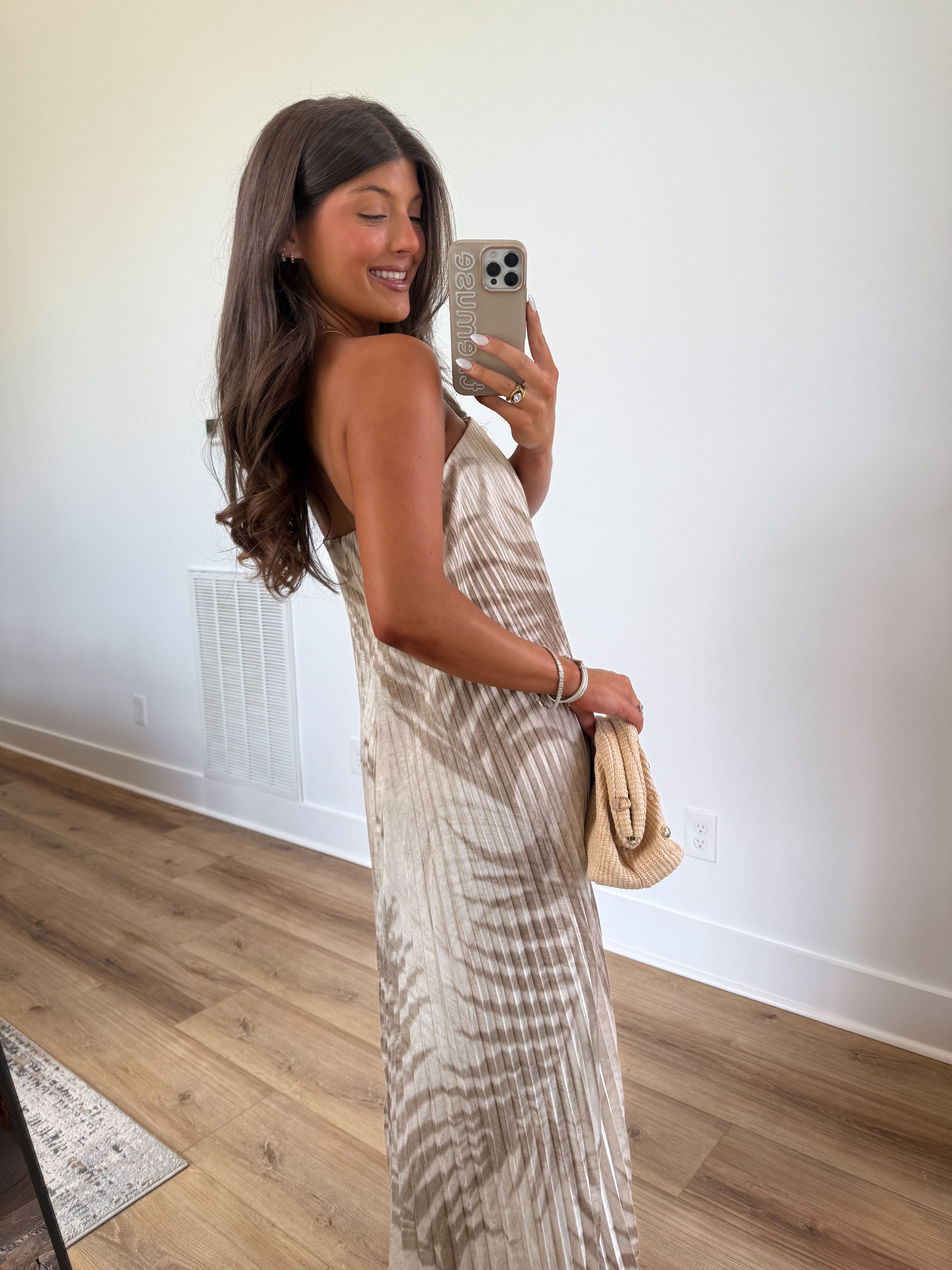 Palm Pleated Maxi