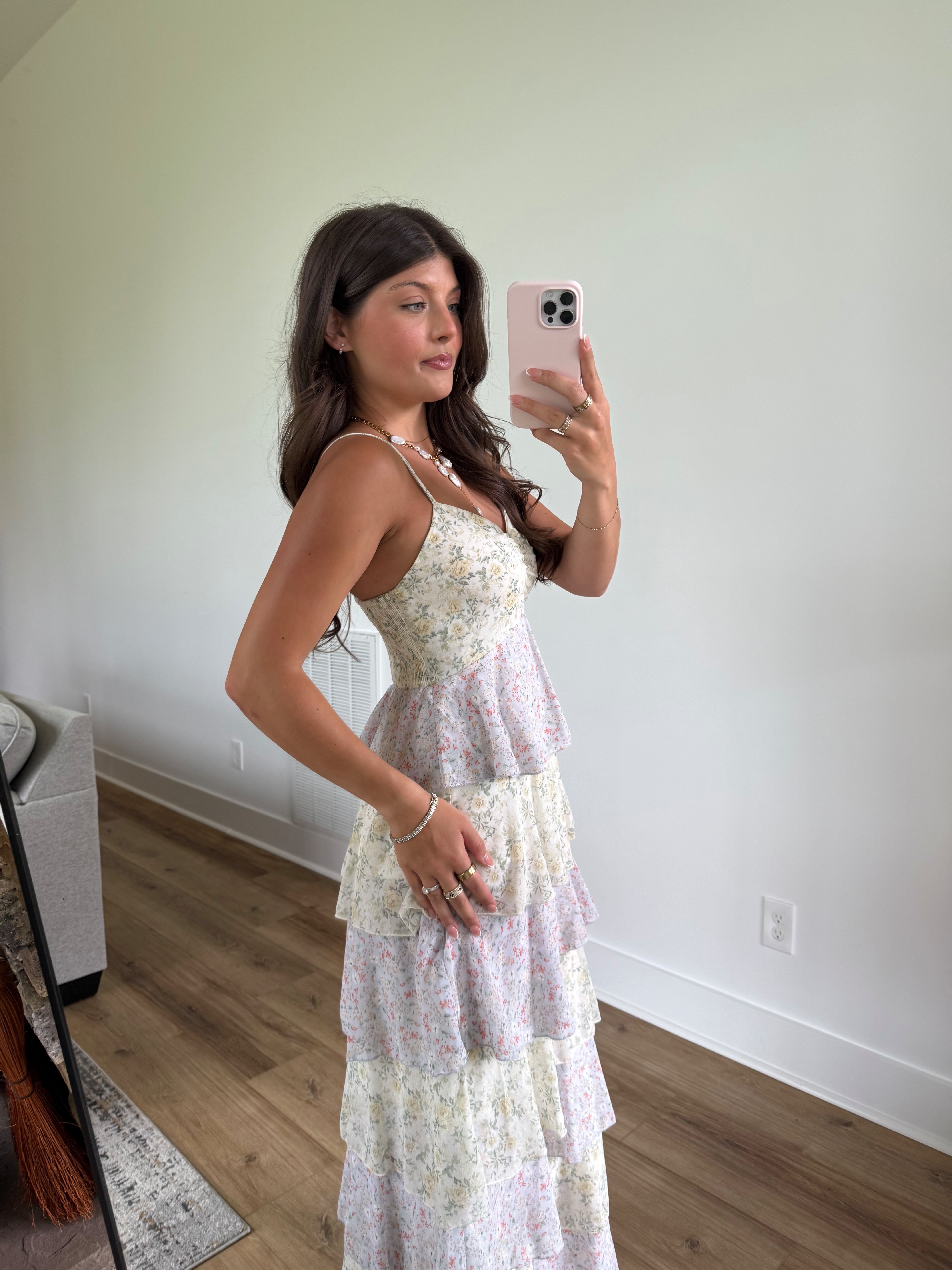 Green Olivia Ruffle Dress