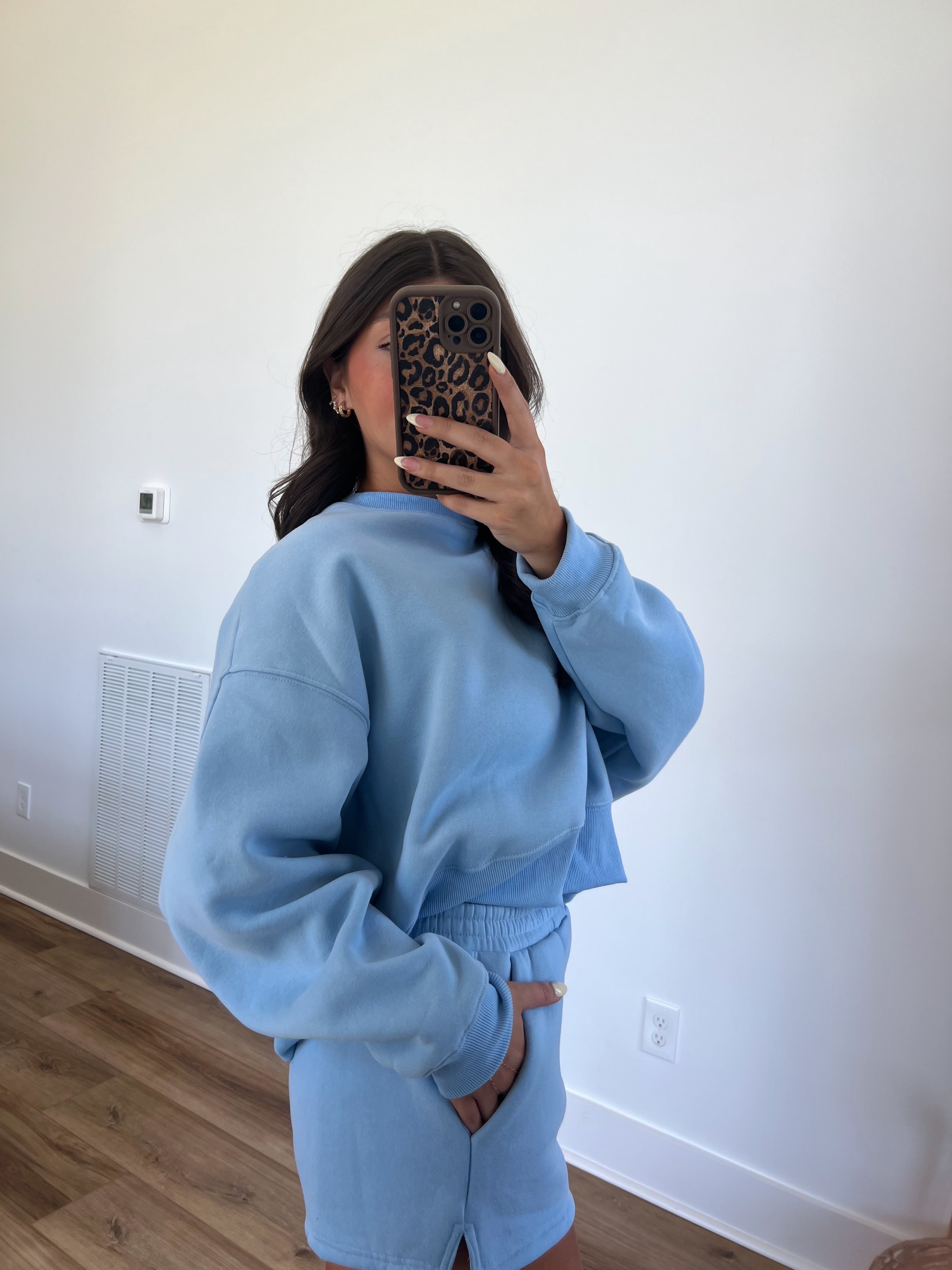 Blue Sweatshort Set