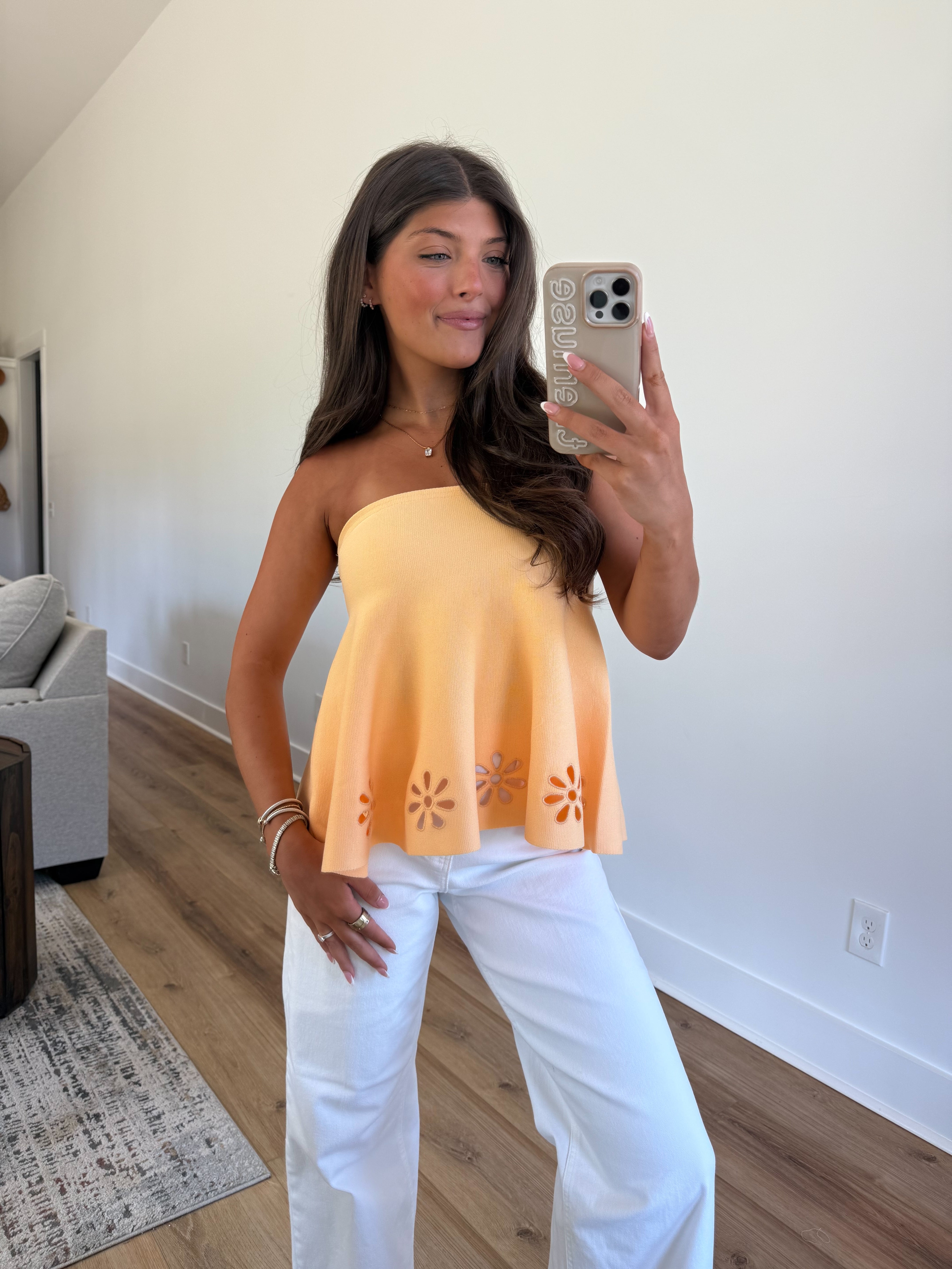 Orange Flowers Tube Top (PRE-ORDER (1-2 weeks)/ Restock)