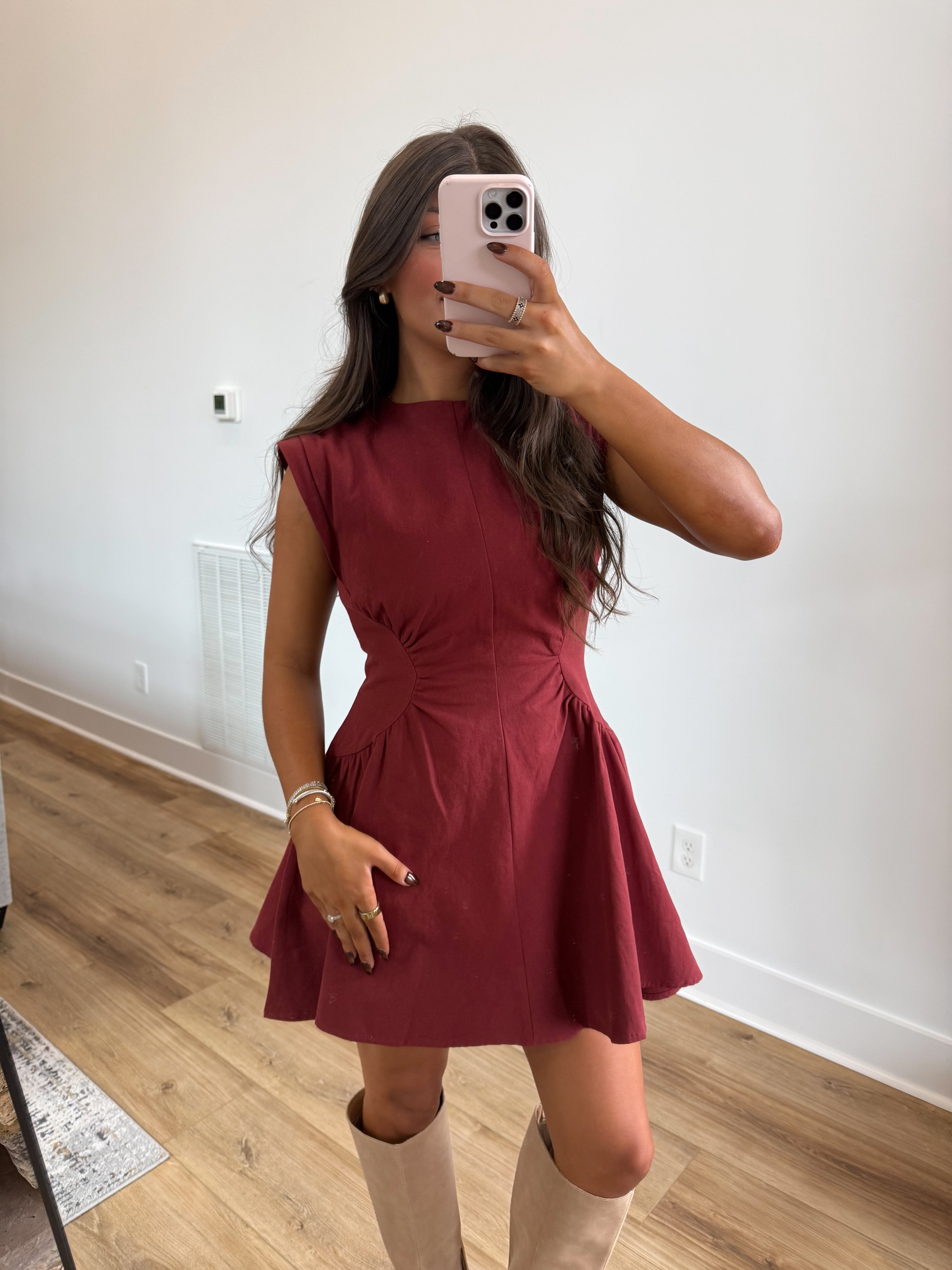 Burgundy Pecan Dress