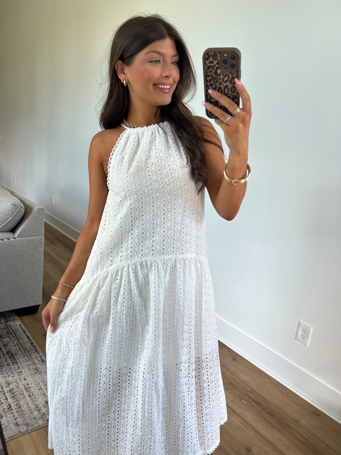 White Eyelet Maxi Dress