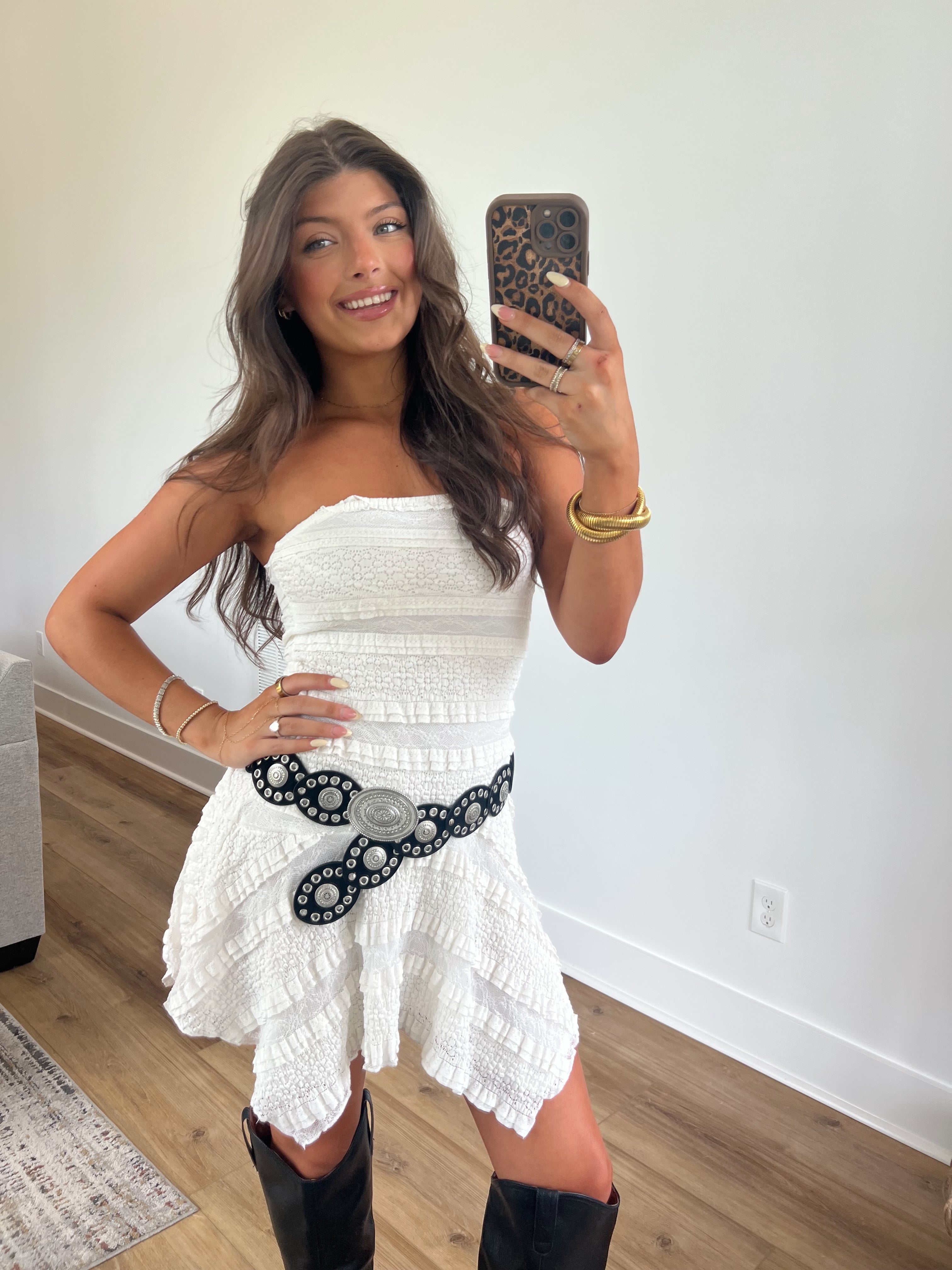Howdy Lace Asymmetrical Mini Dress