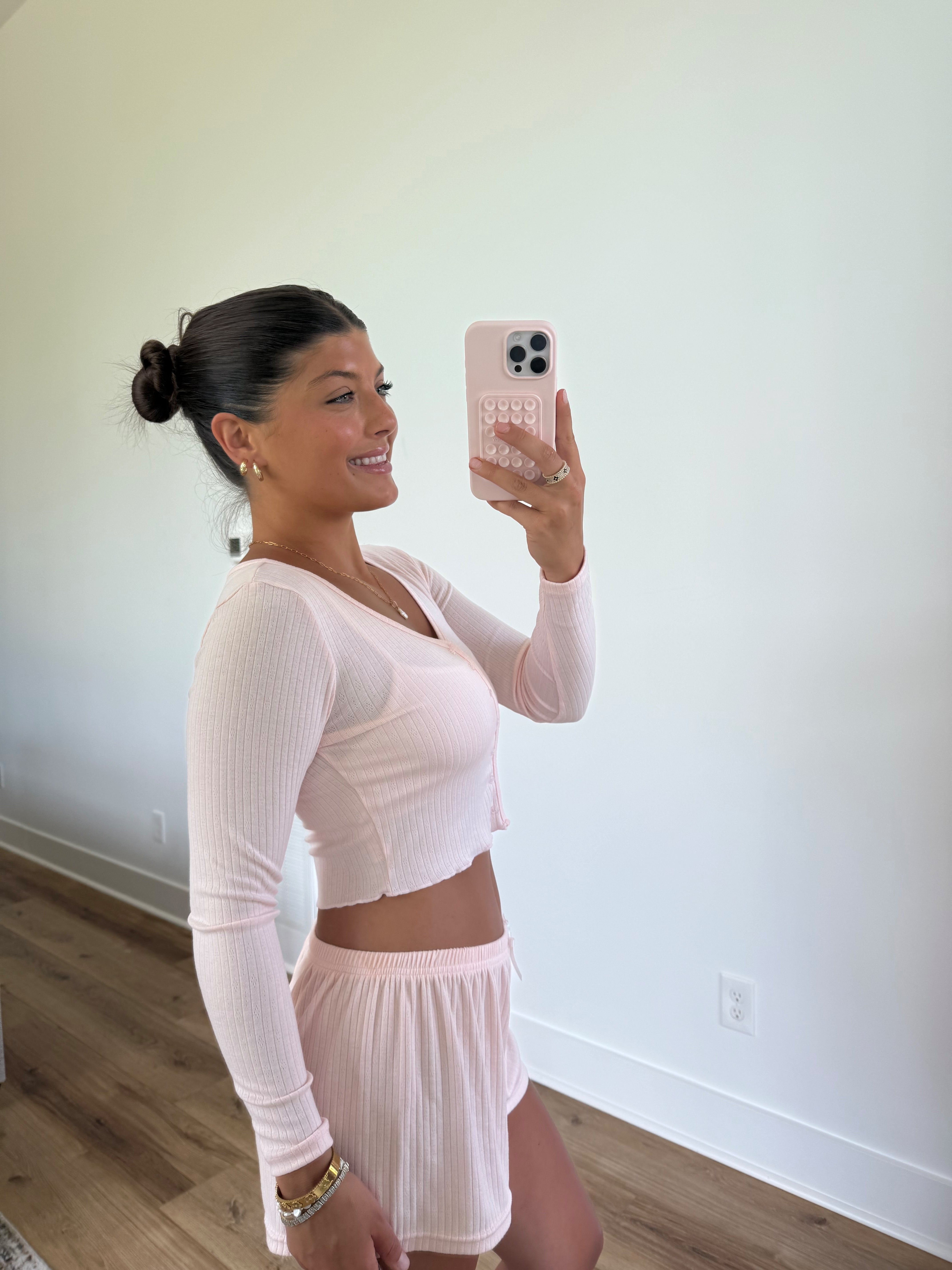 Strawberry Pointelle PJ SHORTS