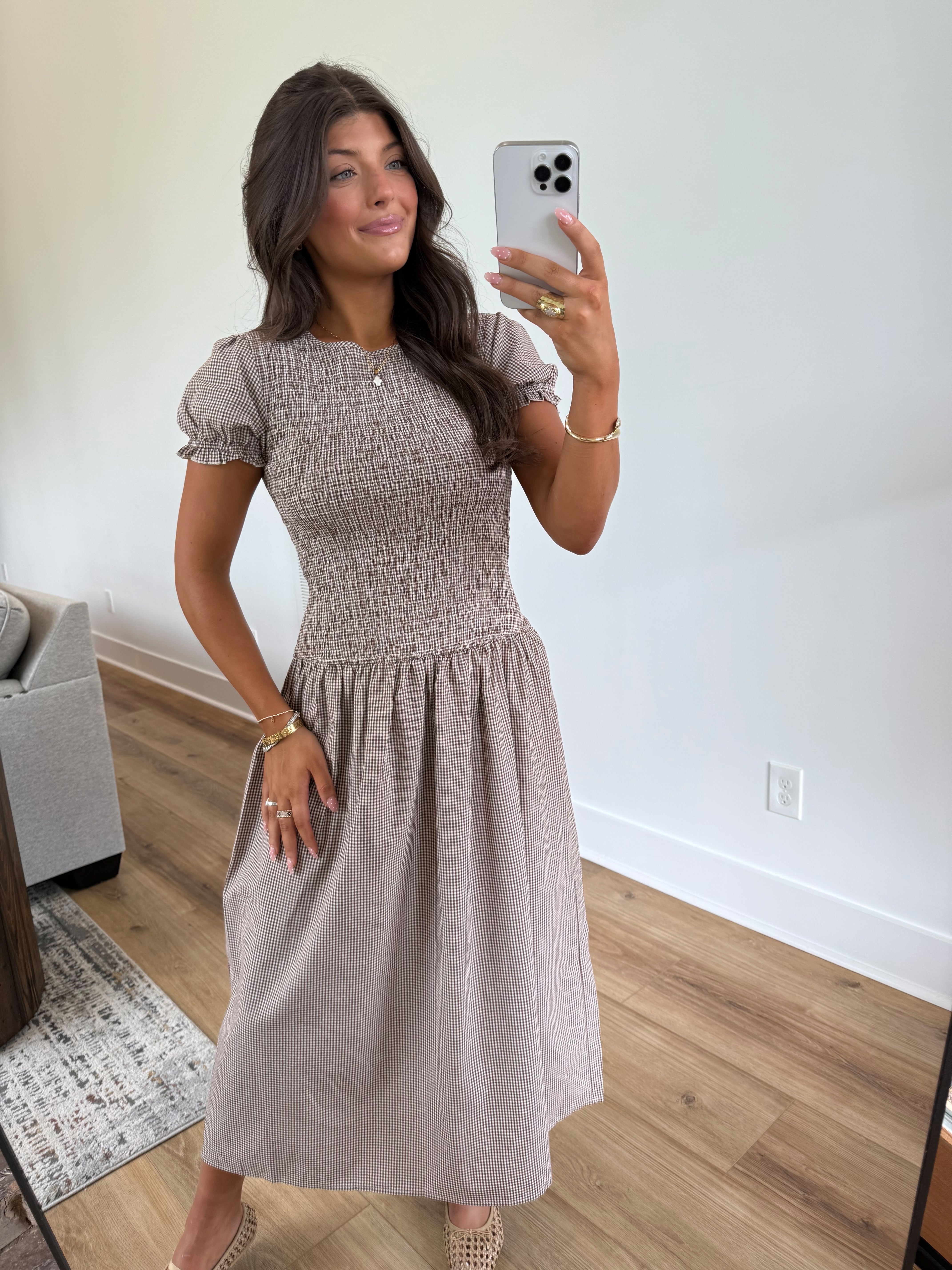 Chestnut Check Dress