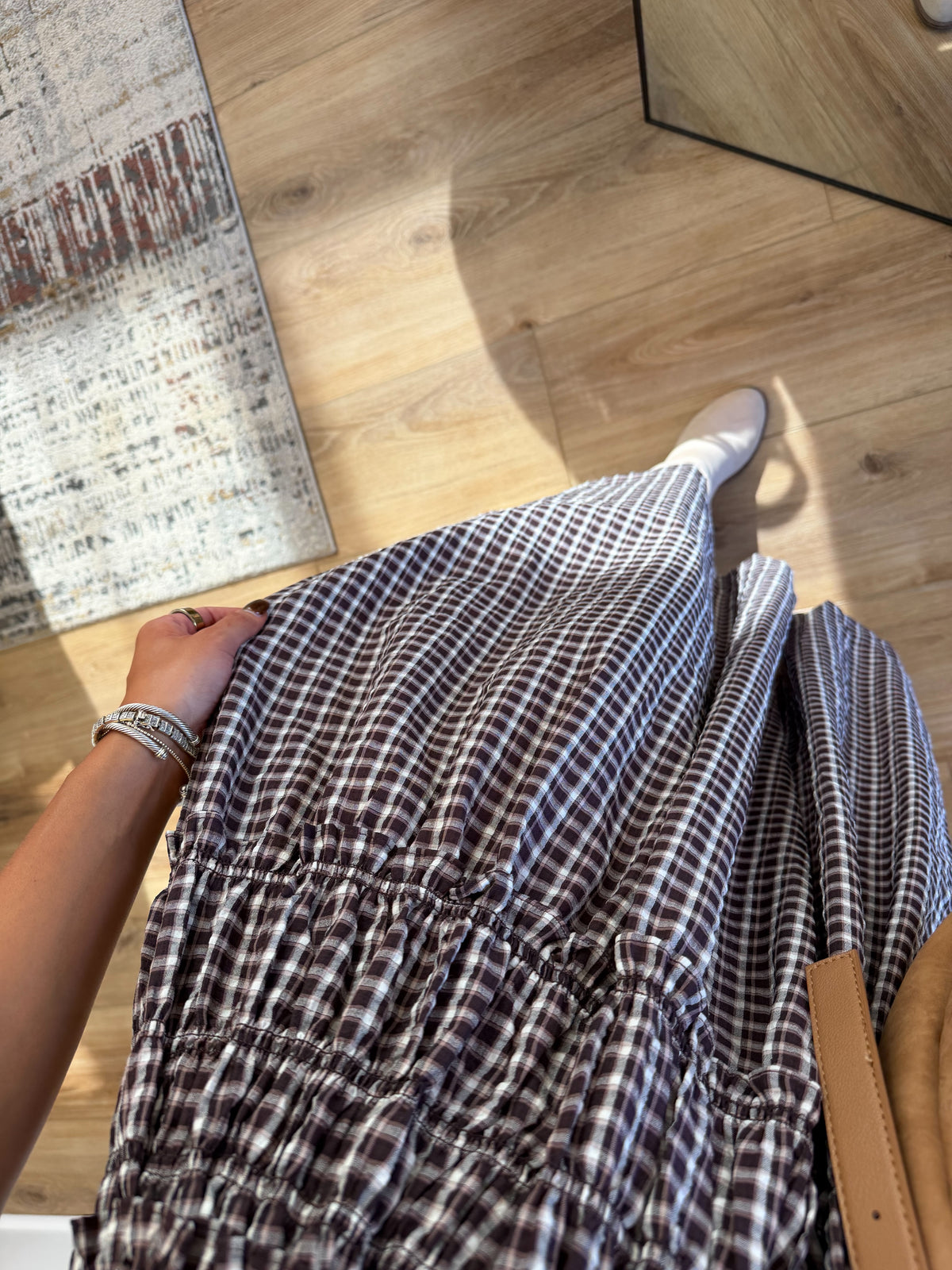 Brown Sugar Plaid Maxi Dress