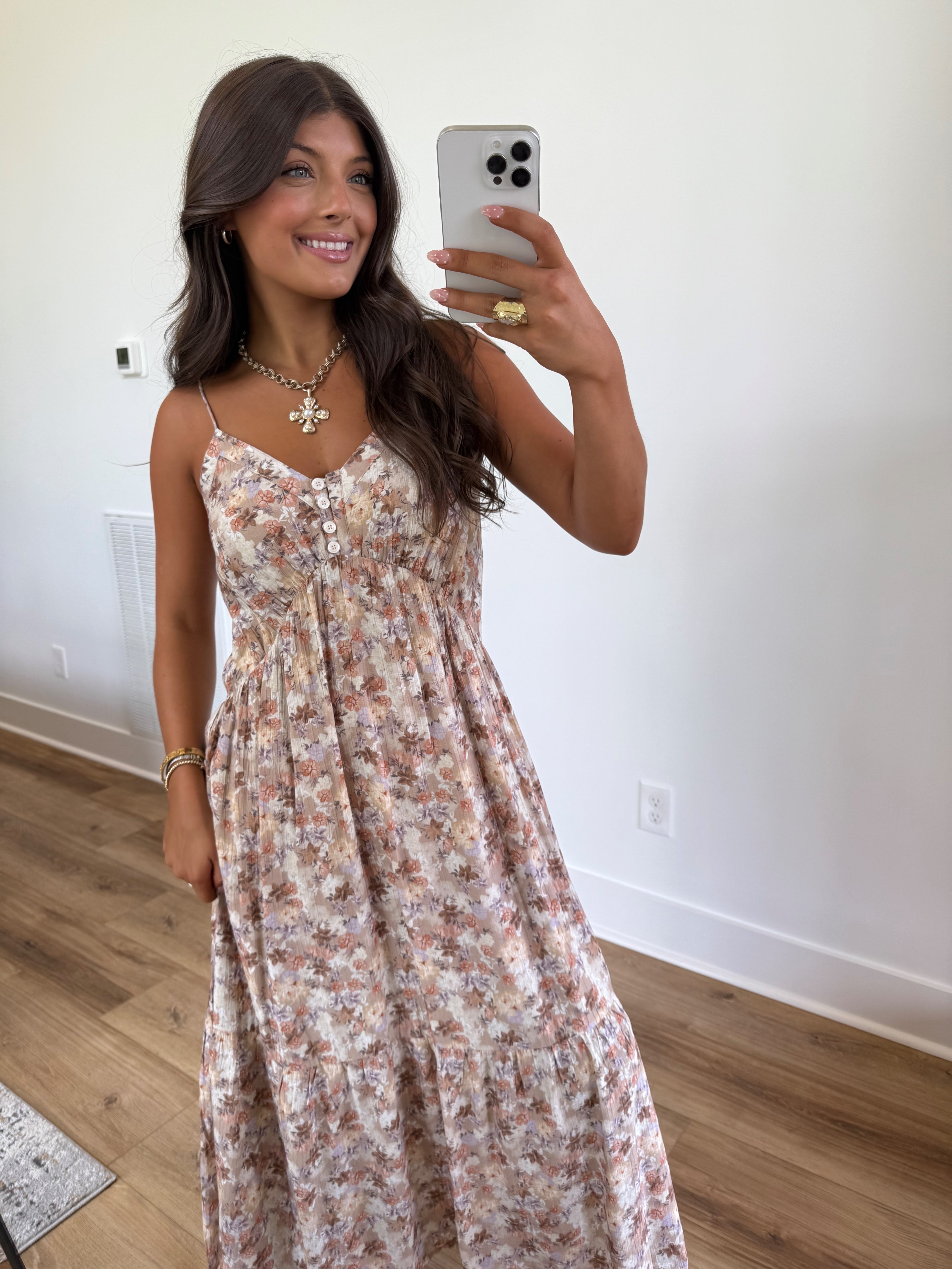 Cocoa Bloom Maxi Dress
