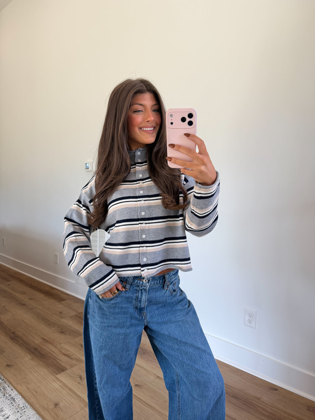 Toledo Stripe Sweater (Grey/Tan)