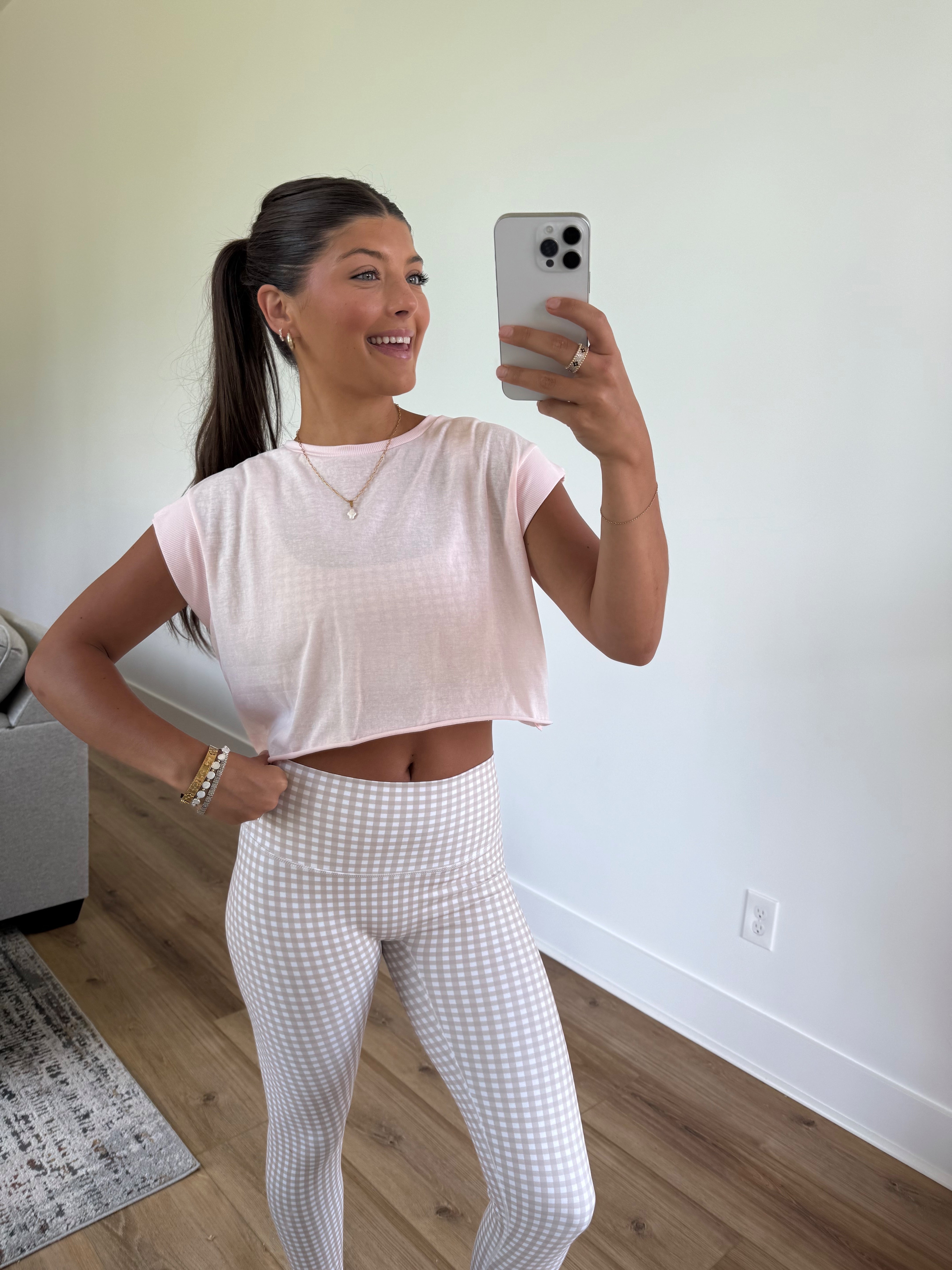 Pink Back Cut Out Tee