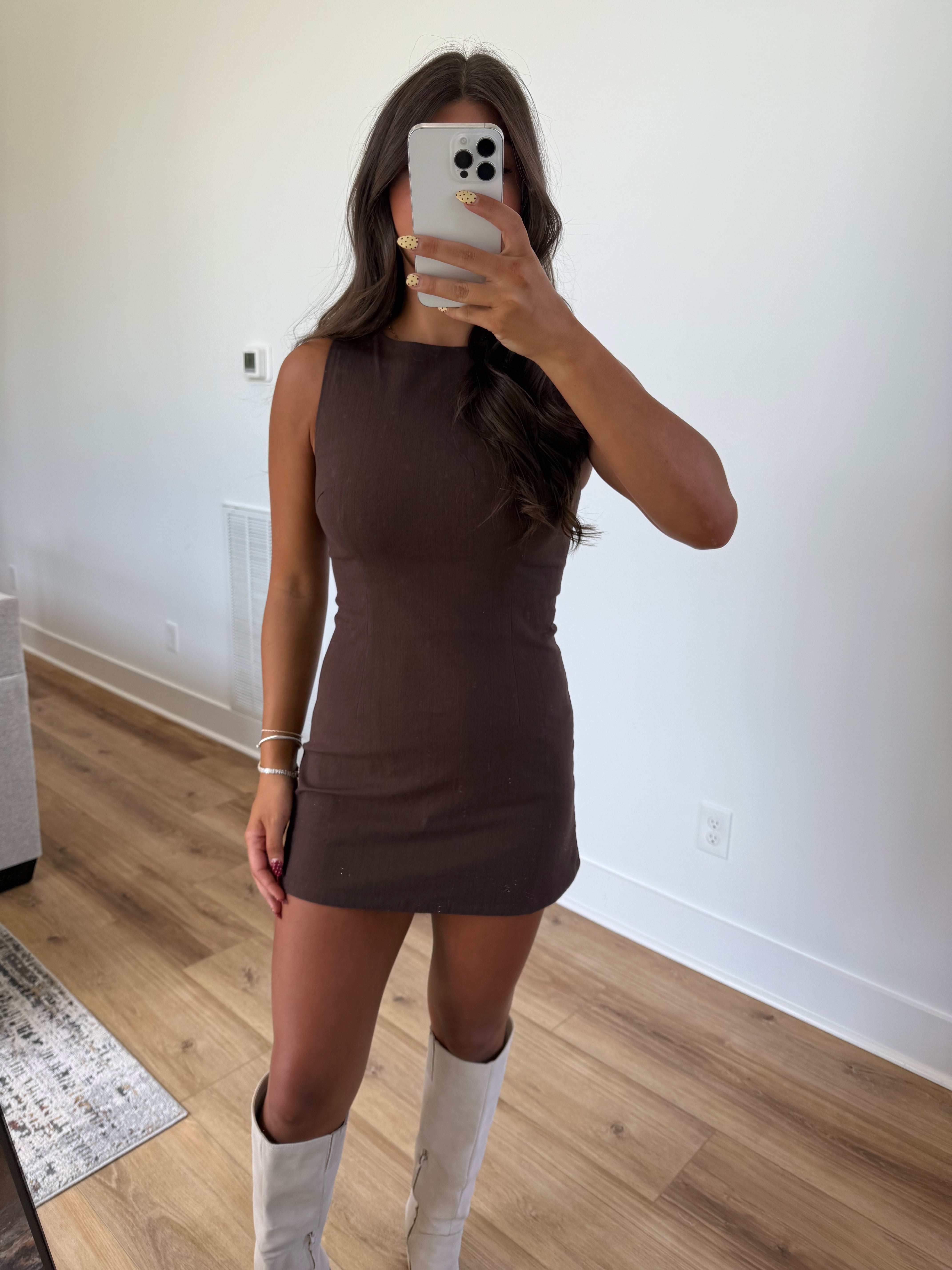 Brown Boatneck Romper