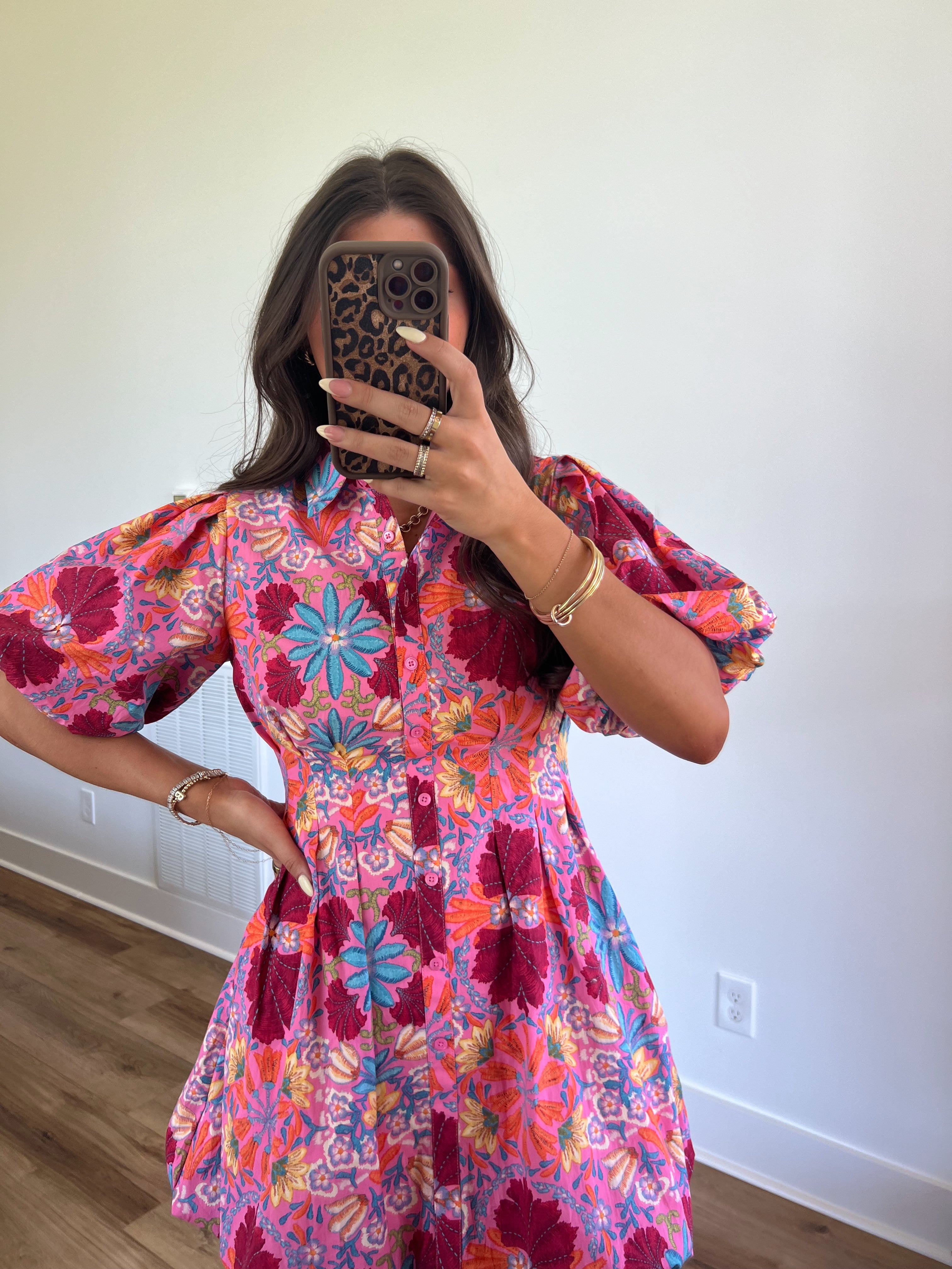 Summer Bloom Puff Sleeve Mini Dress (PRE-ORDER (5/25)/Restock)